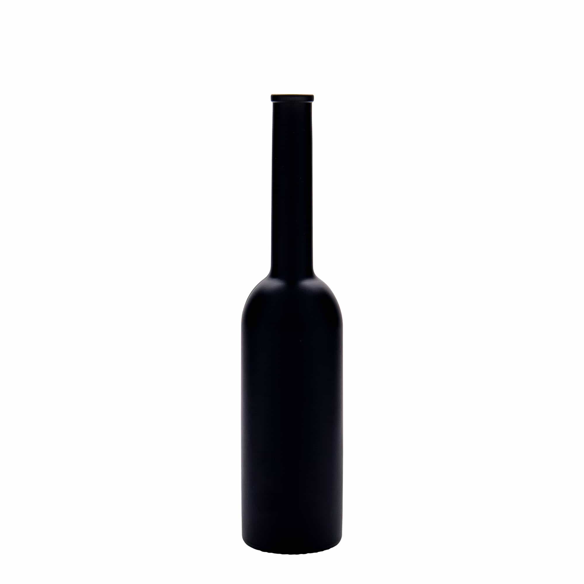 200 ml staklena boca 'Opera', crna, grlo: pluta