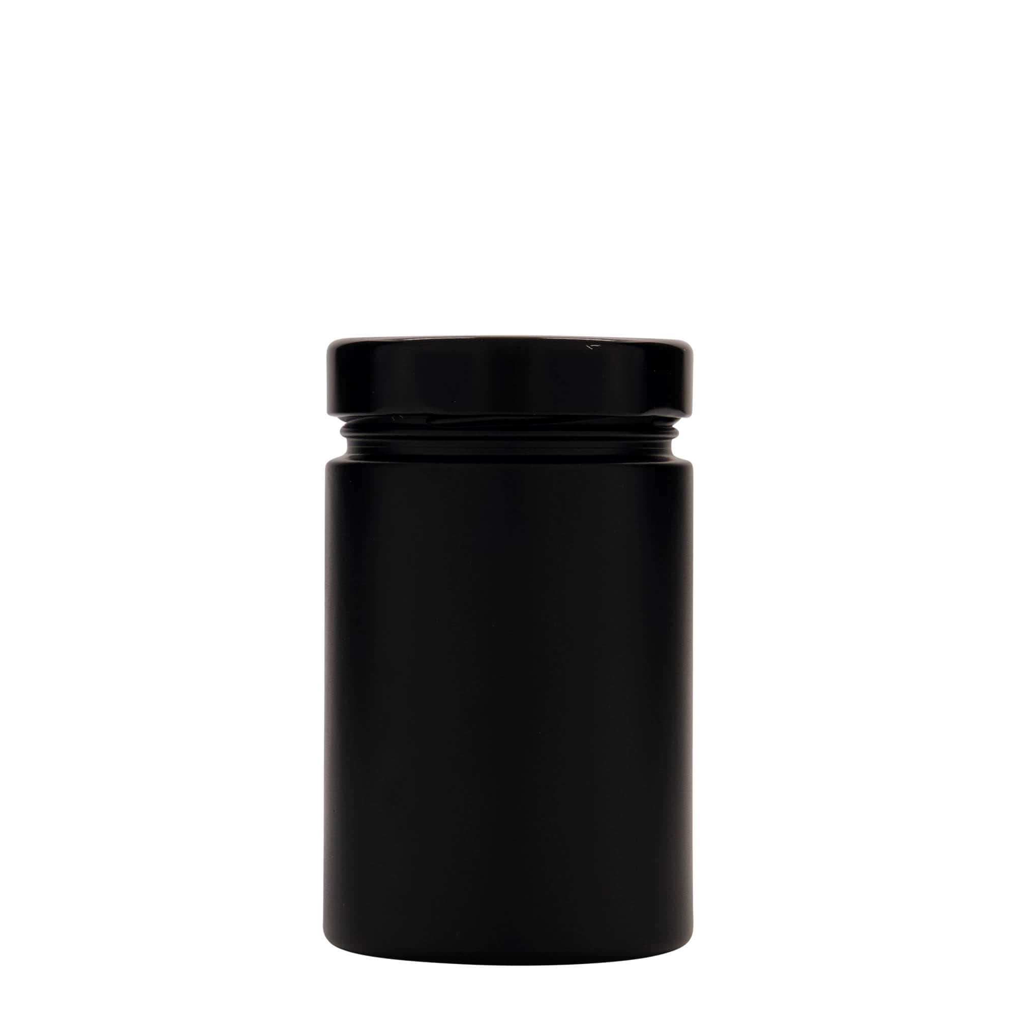 Okrugla staklenka 327 ml 'Aurora', crna, otvor: Deep Twist Off (DTO 66)