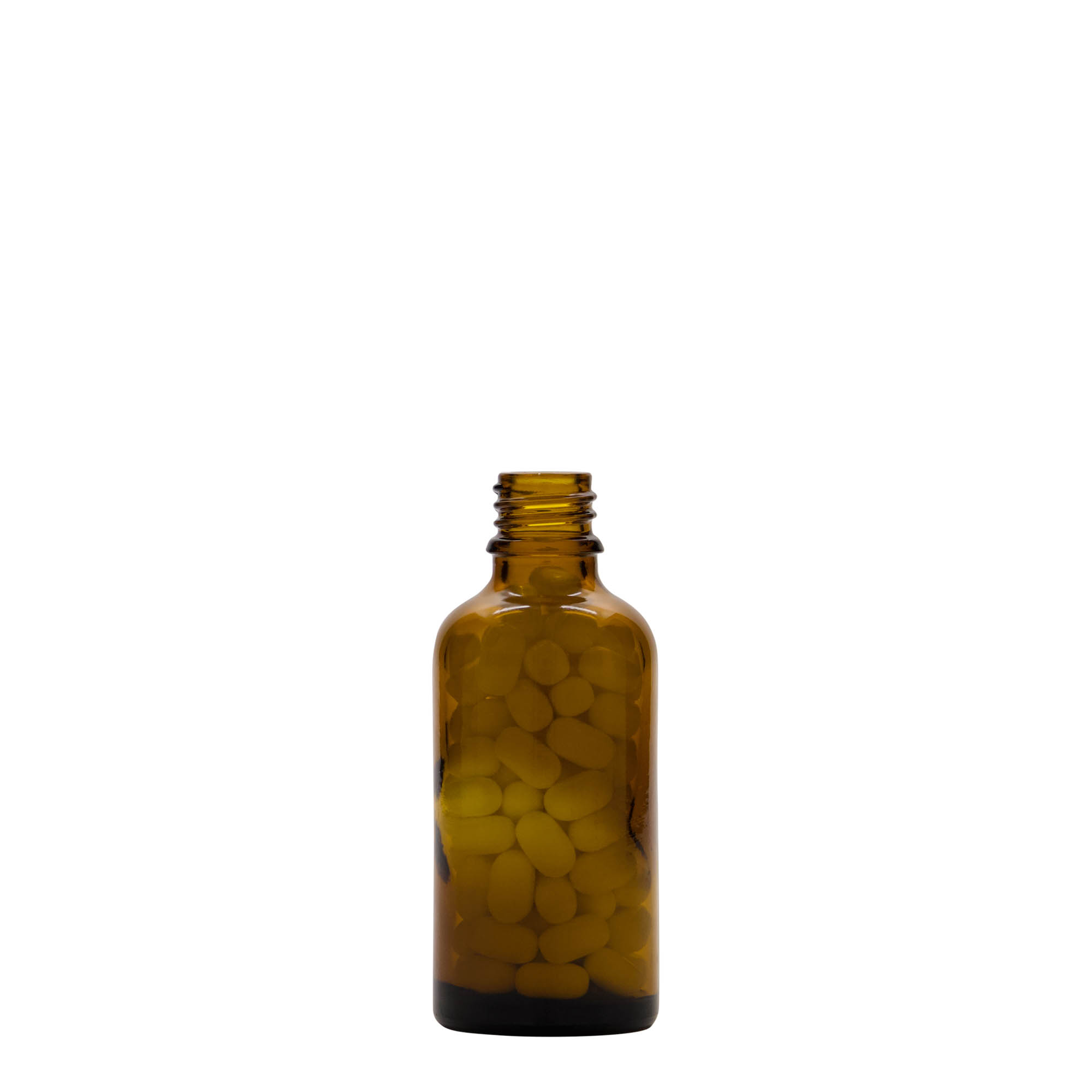 50 ml medicinska bočica, staklo, smeđa, grlo: DIN 18 50 ml medicinska bočica, staklo, smeđa, grlo: DIN 18