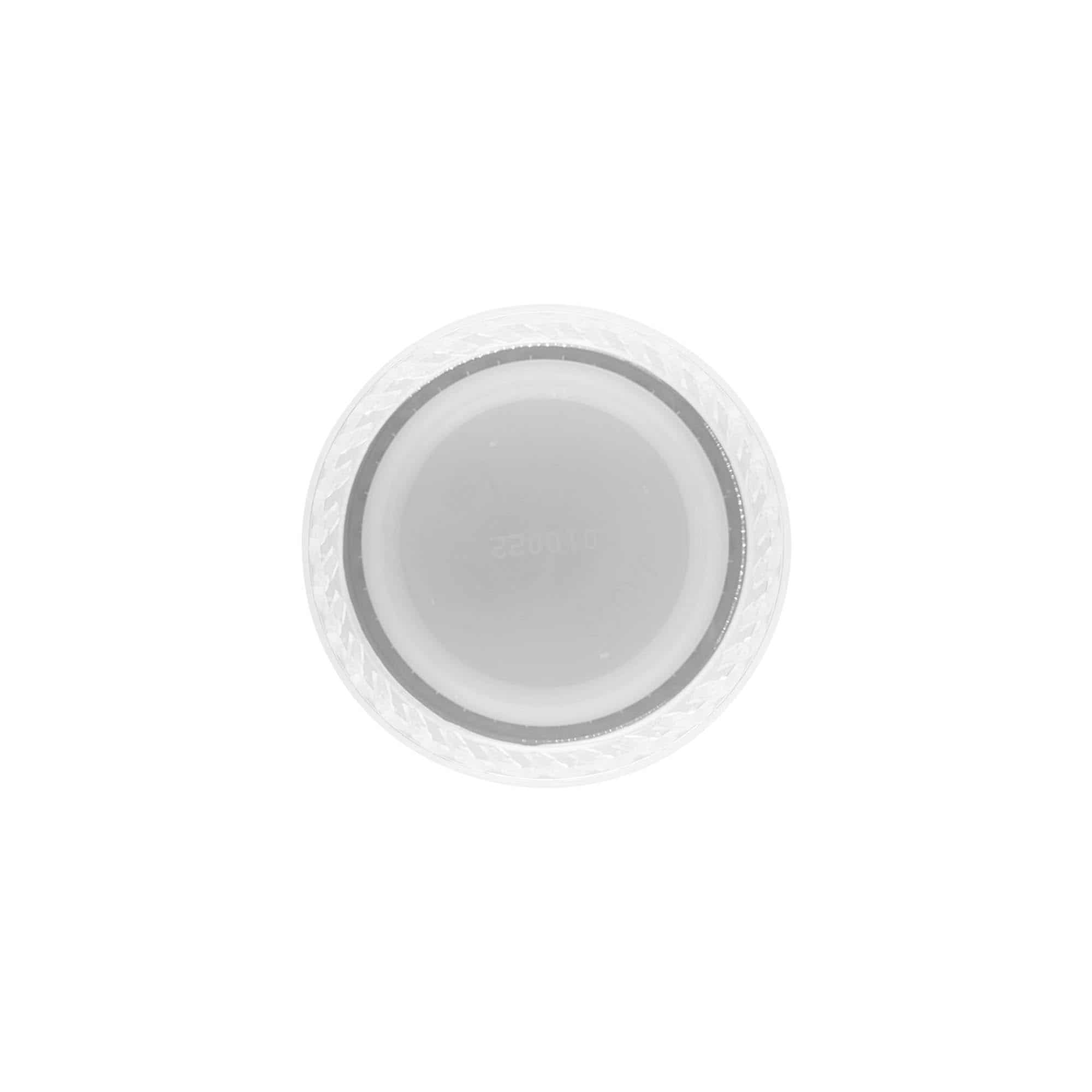 Navojni čep s dvostrukim navojem, PE plastika, bijeli, za otvor: PET 38 mm