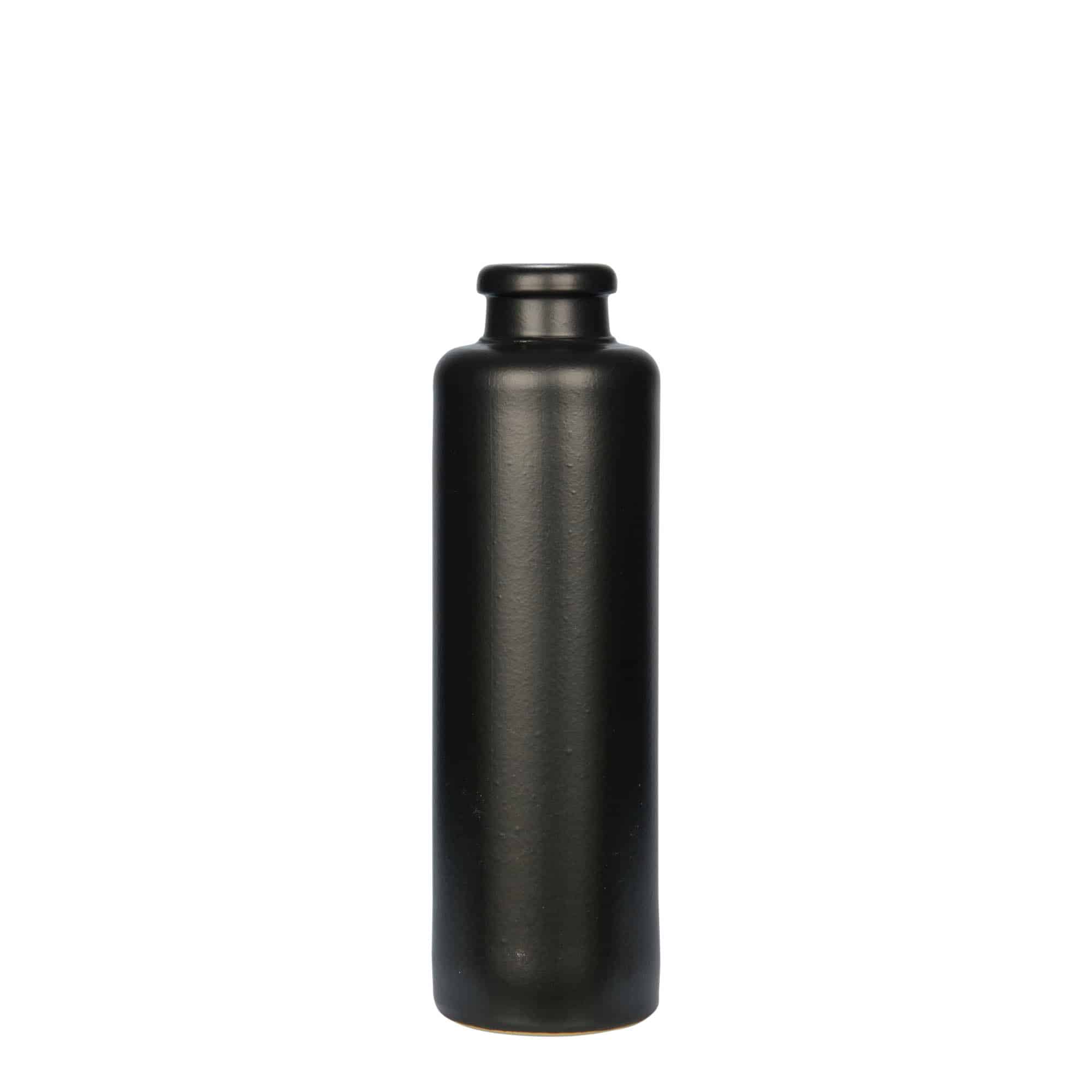 200 ml glineni vrč, kamenina, crni, otvor: pluta