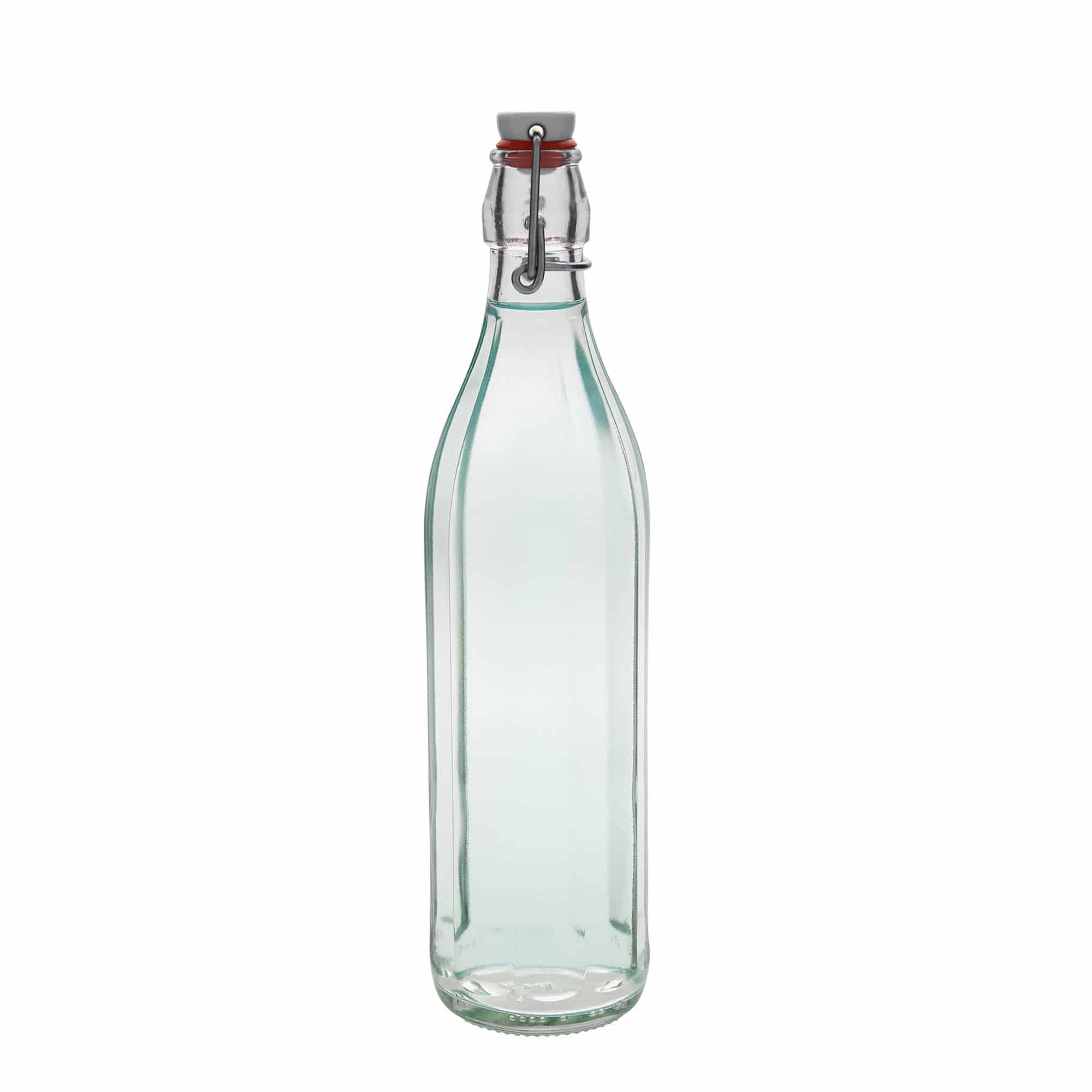 750 ml staklena boca 'Bravo', desetostrana, grlo: zatvarač s kopčom