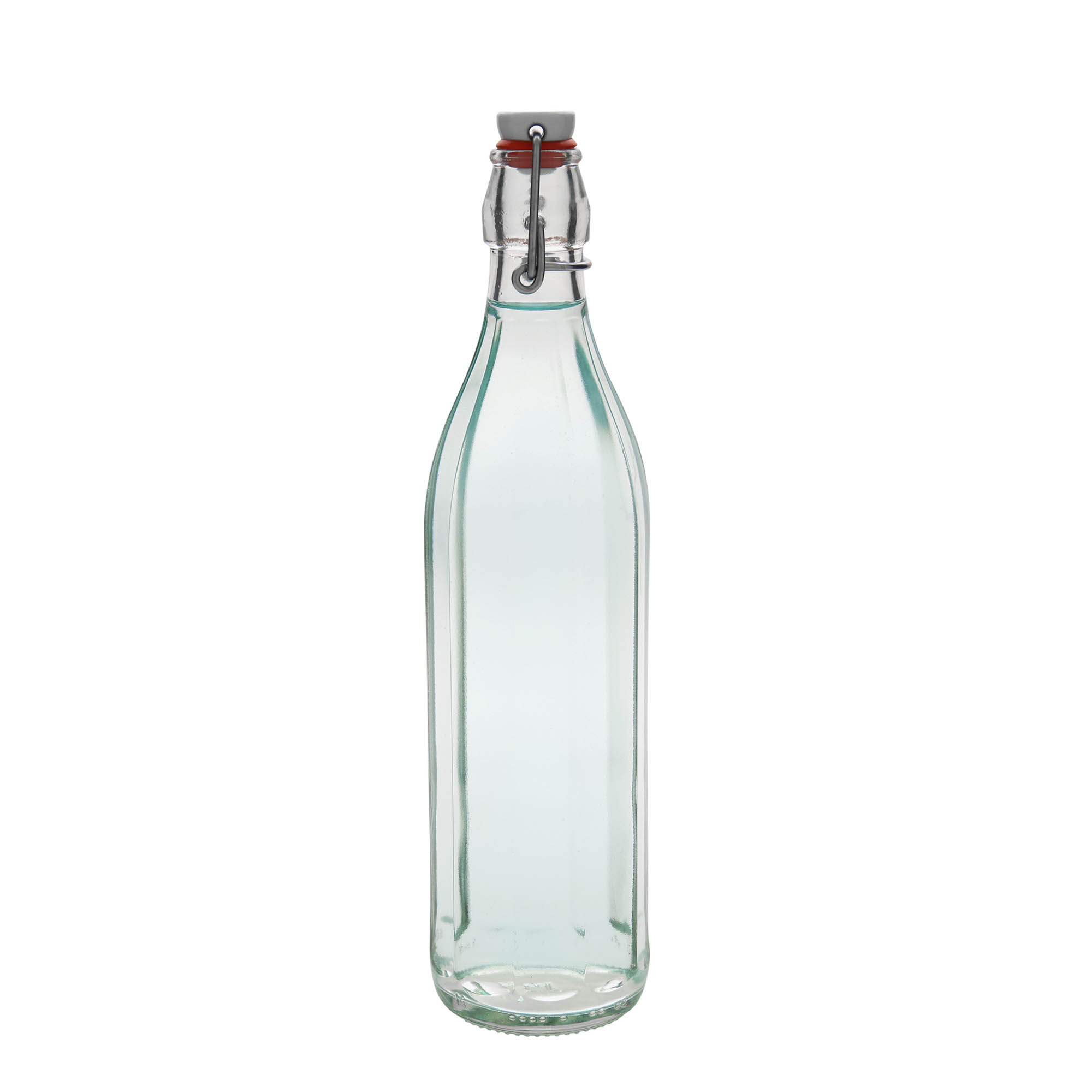 750 ml staklena boca 'Bravo', desetostrana, grlo: zatvarač s kopčom