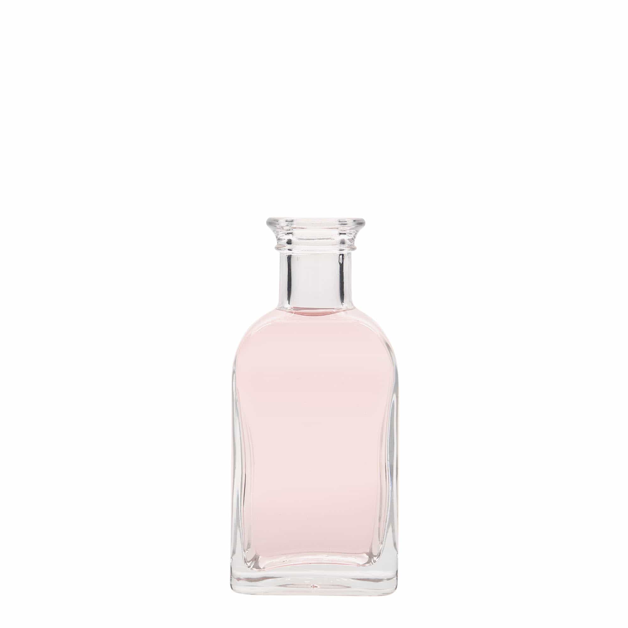 100 ml staklena bočica Apotheker Carré, kvadratna, otvor: plutani čep