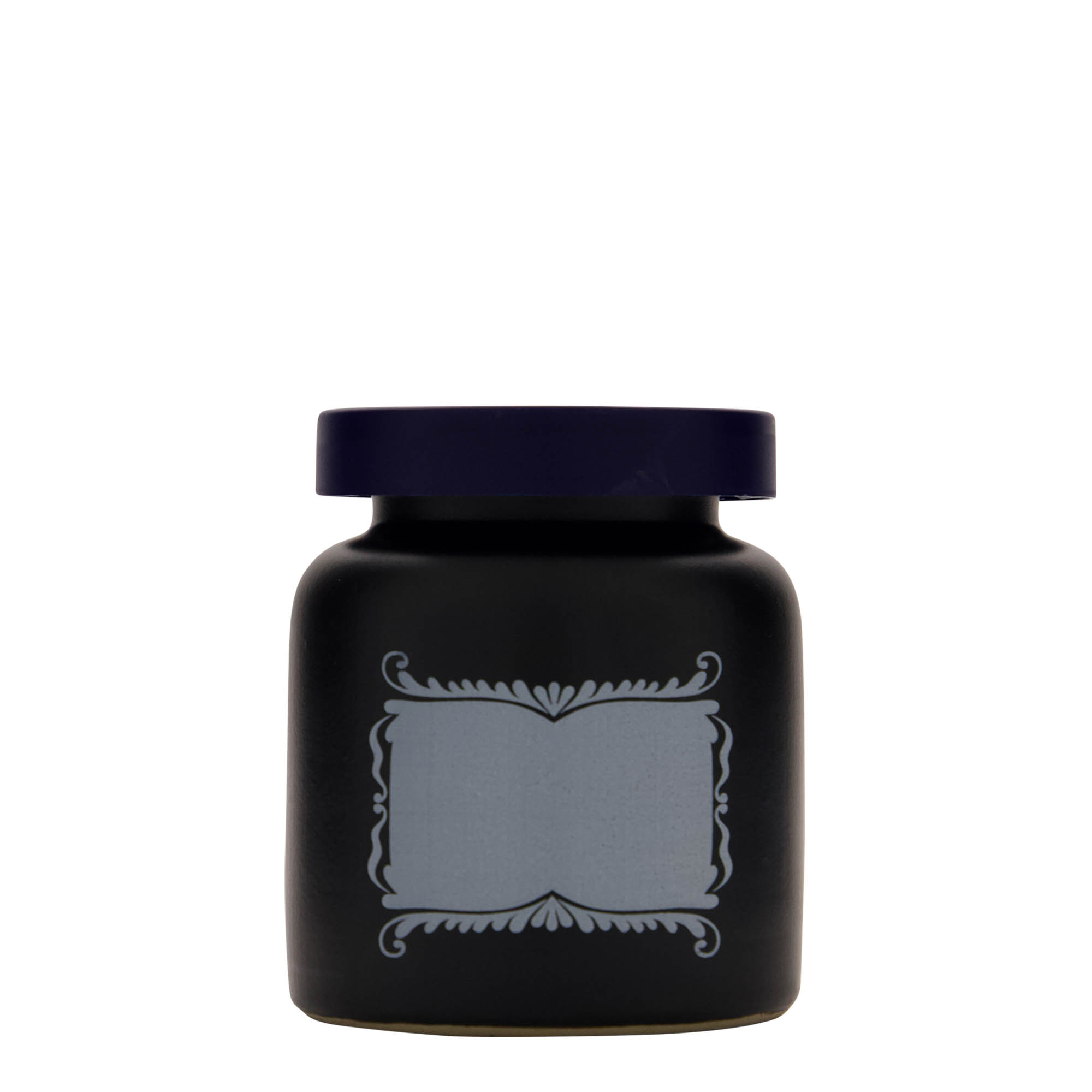 270 ml lonac od kamene keramike, motiv: polje za etiketu, keramika, crna, otvor: poklopac na navoj 270 ml lonac od kamene keramike, motiv: polje za etiketu, keramika, crna, otvor: poklopac na navoj
