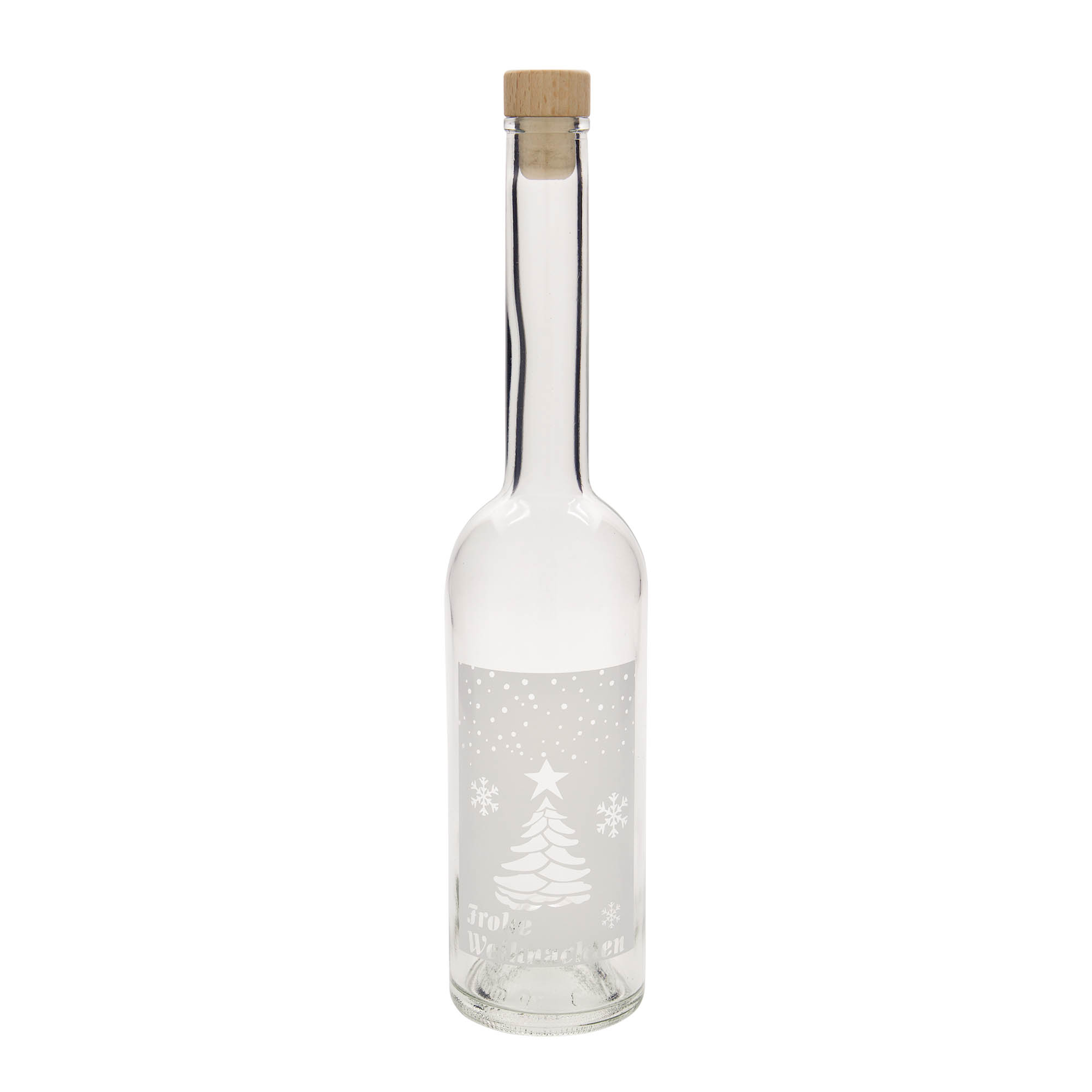 500 ml staklena boca 'Opera', motiv: Bijeli Božić, grlo: plutanje 500 ml staklena boca 'Opera', motiv: Bijeli Božić, grlo: plutanje