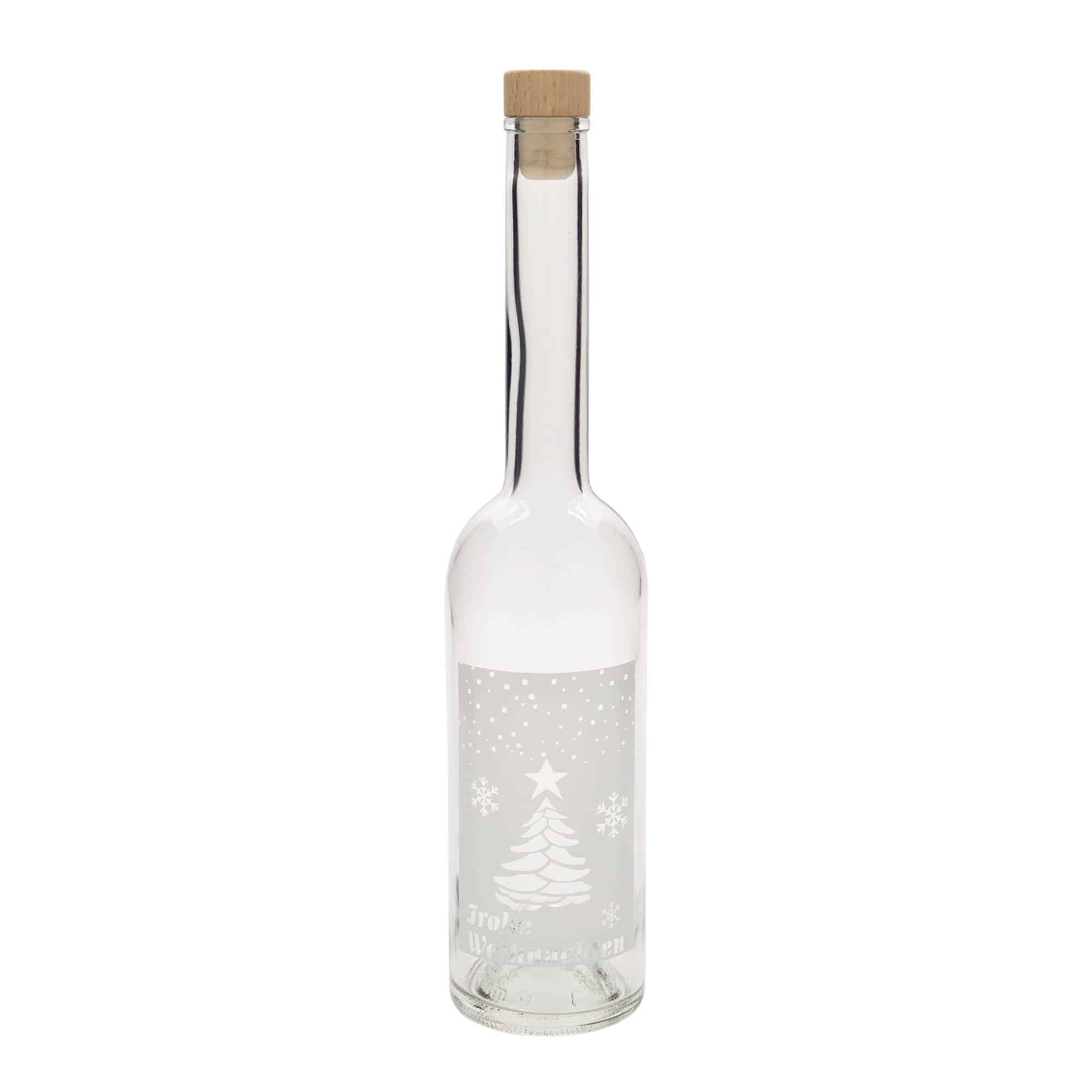 500 ml staklena boca 'Opera', motiv: Bijeli Božić, grlo: plutanje
