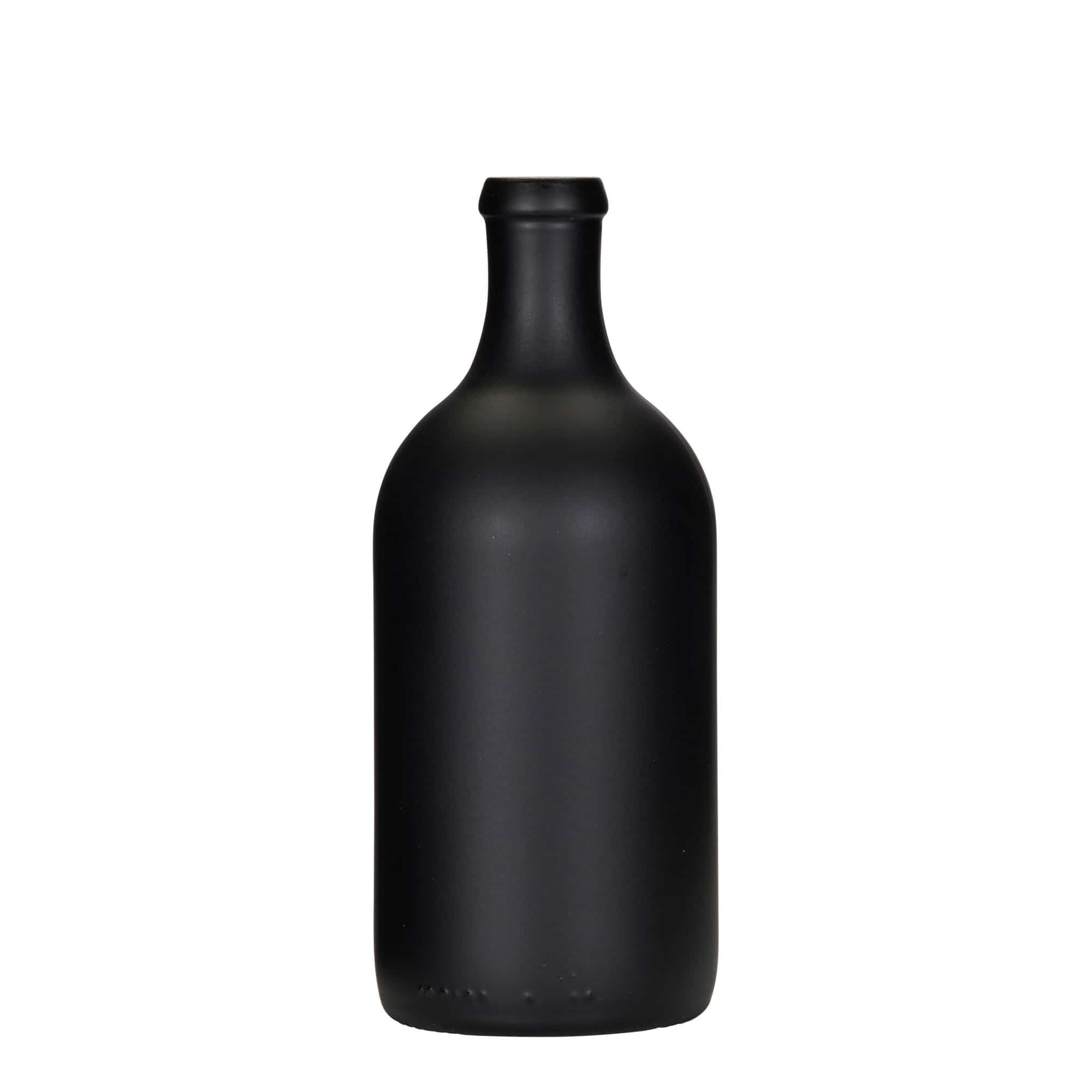500 ml staklena boca 'Ginevra Leggera', crna, grlo: pluta