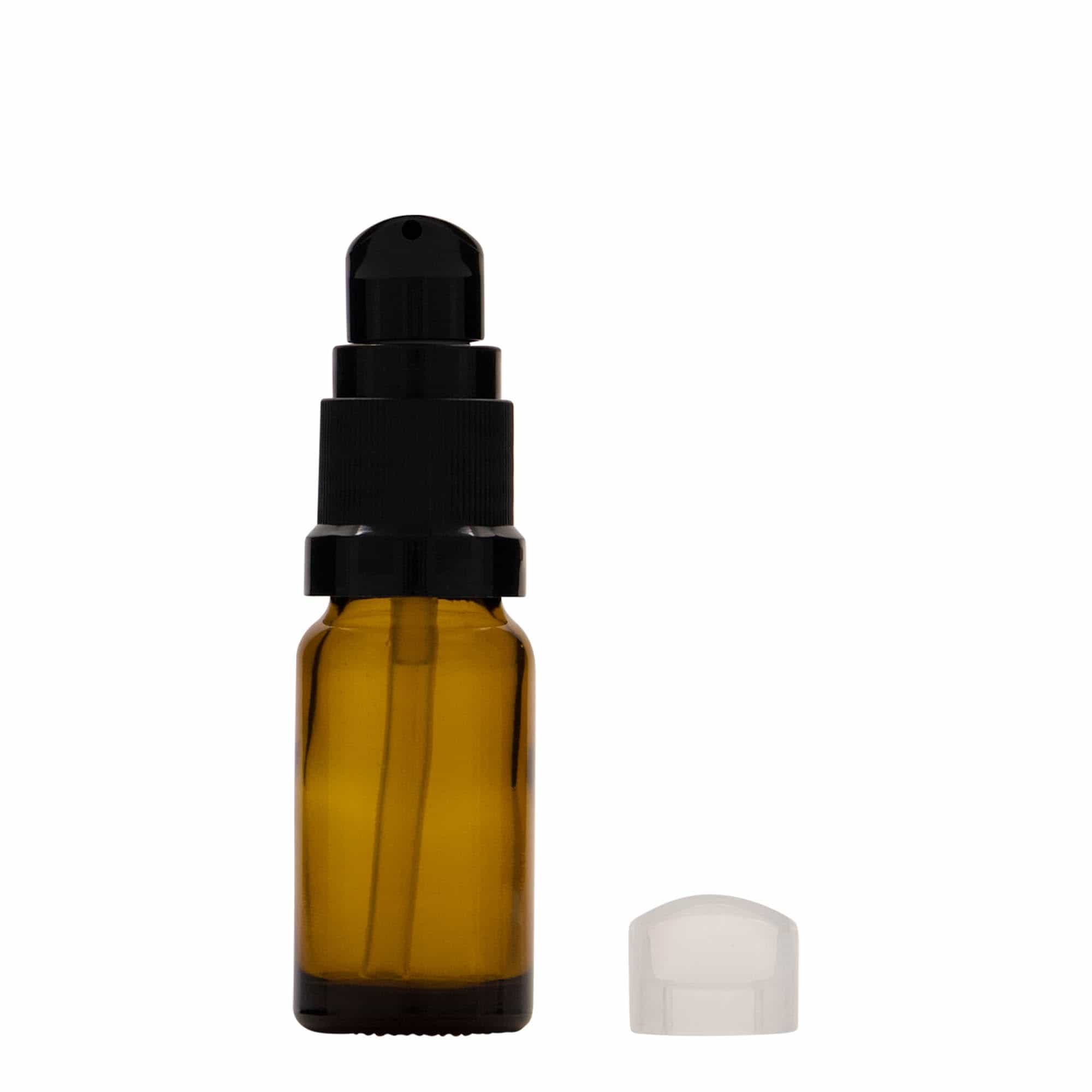 10 ml medicinska bočica s pumpicom za losion, staklena, smeđa, grlo: DIN 18