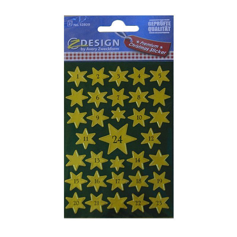 Zweckform naljepnice 'Adventski kalendar 1-24', papir, zlatna Zweckform naljepnice 'Adventski kalendar 1-24', papir, zlatna