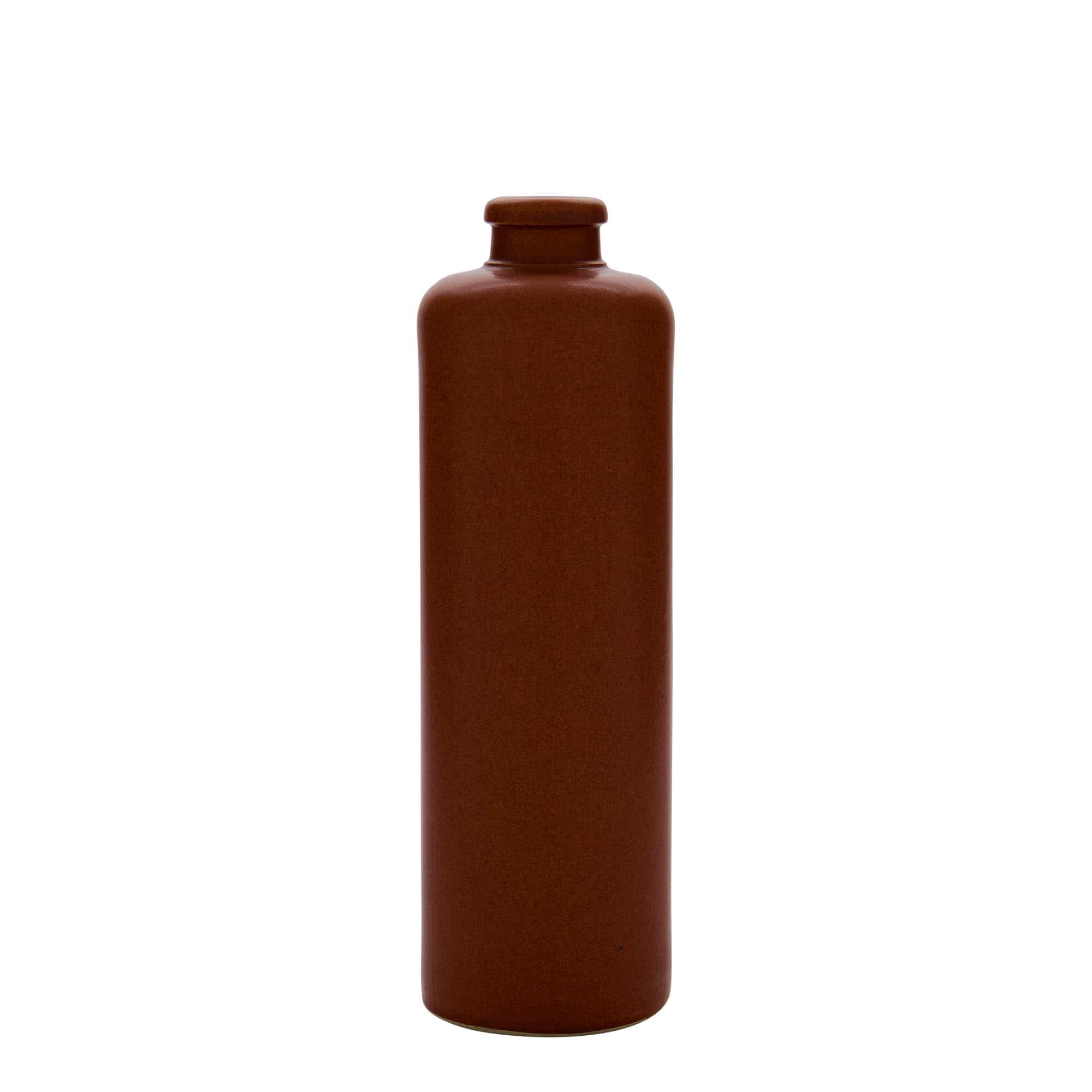 Glineni vrč 500 ml, keramika, crveno-smeđi, otvor: pluteni čep