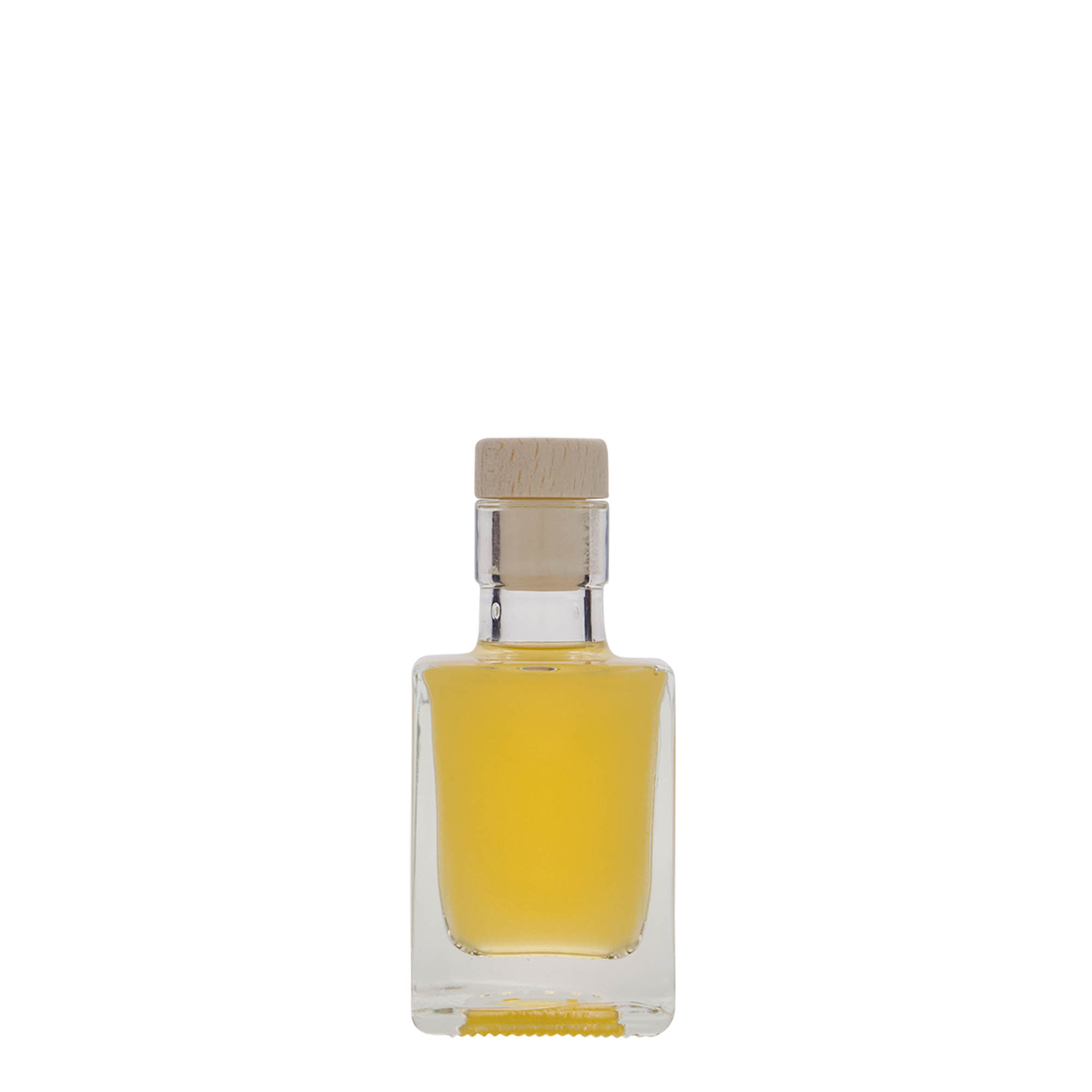 50 ml staklena boca 'Cube', kvadratna, otvor: pluta