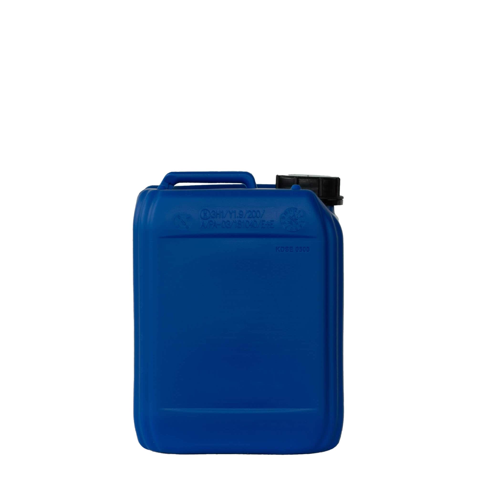 5 l kanistar, pravokutni, HDPE plastika, plavi, otvor: ND 55