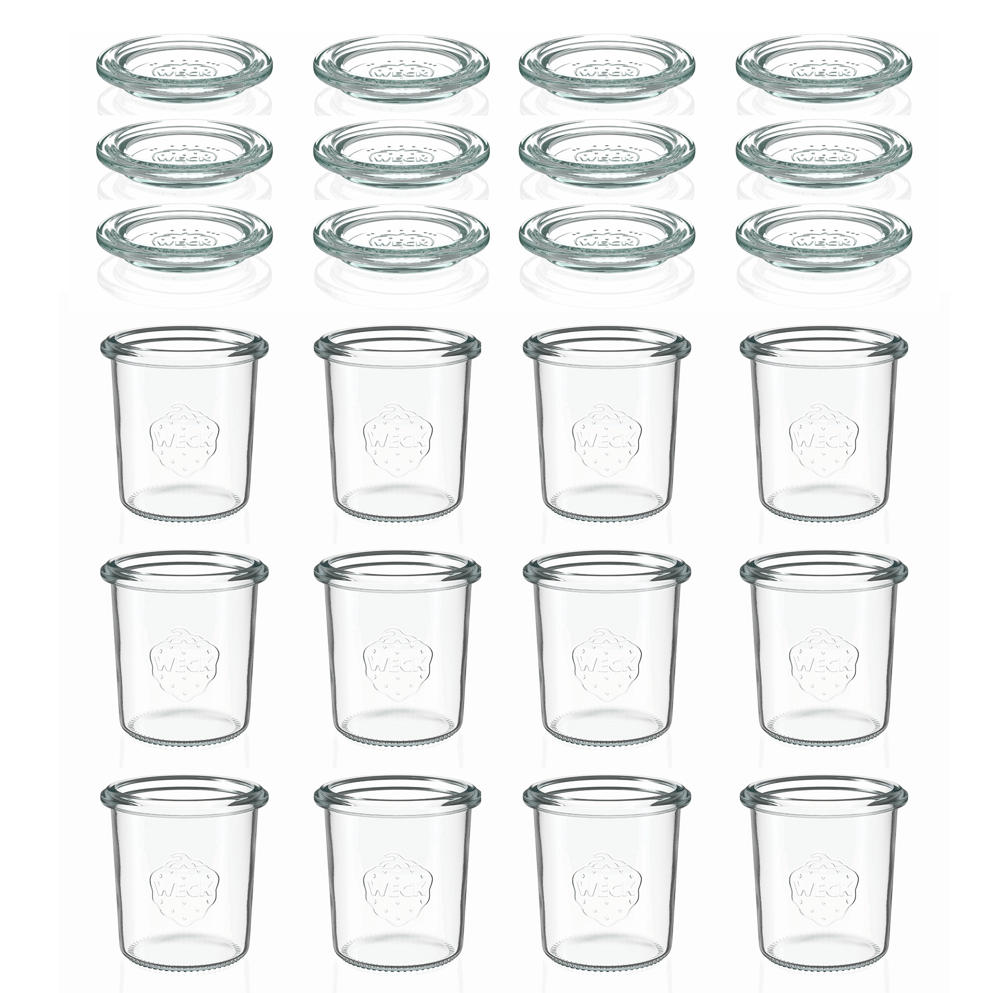 12x 160 ml WECK-staklenka za stavljanje naopako sa staklenim poklopcem RR 60