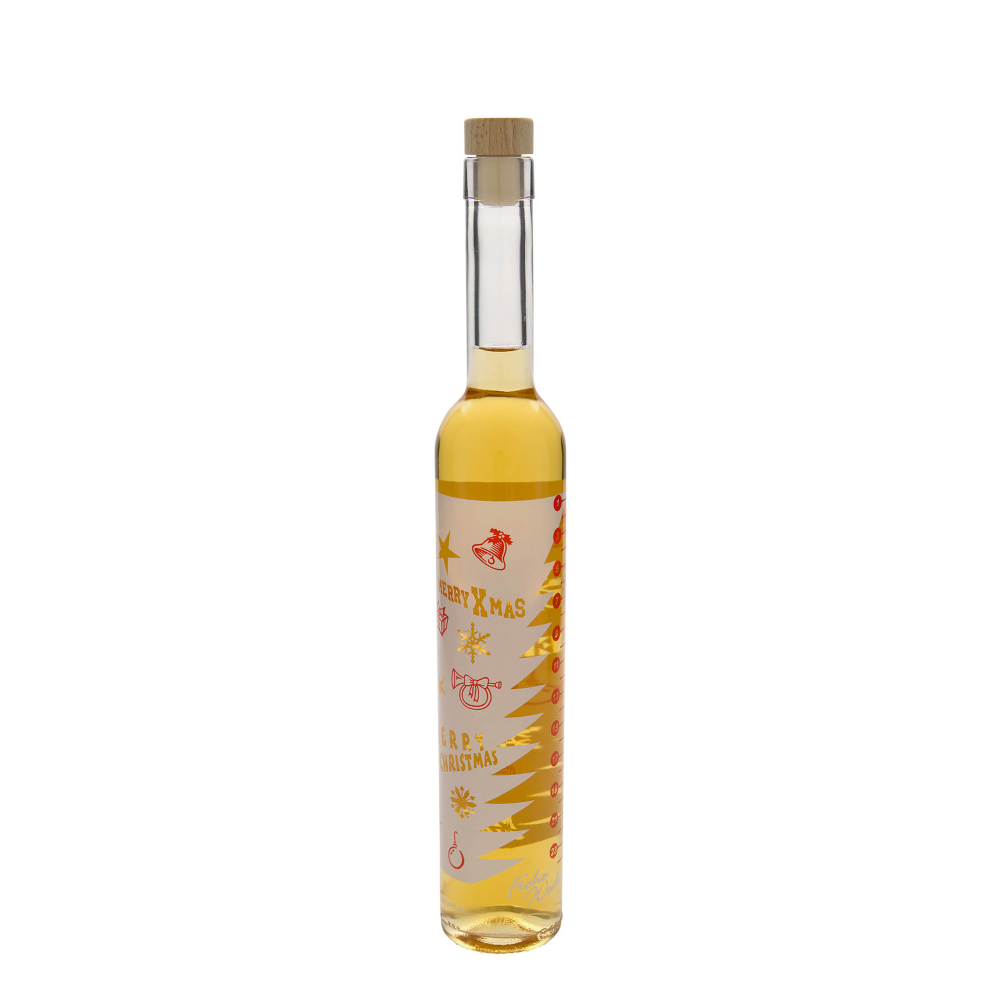500 ml staklena boca Maximo s tiskom 'Adventski kalendar', otvor: pluta 500 ml staklena boca Maximo s tiskom 'Adventski kalendar', otvor: pluta