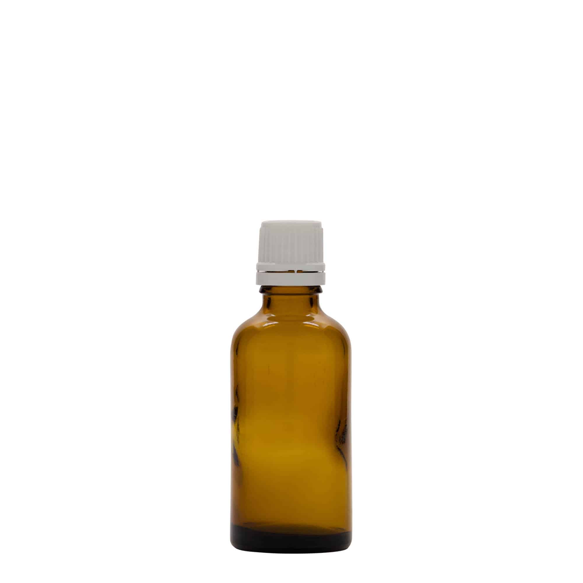 50 ml medicinska bočica, staklo, smeđa, grlo: DIN 18