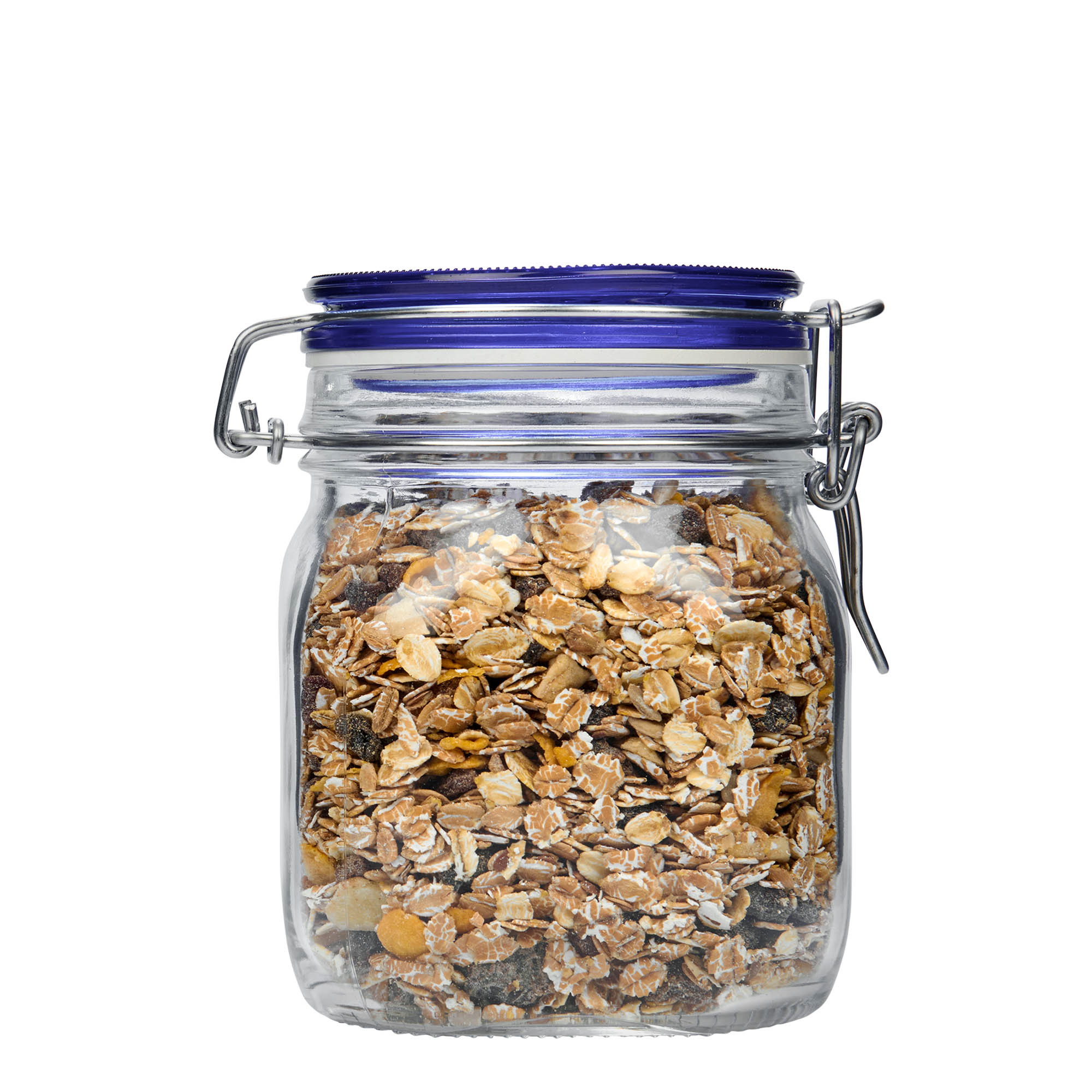 750 ml staklenka s žičanim zatvaračem 'Fido' plavi poklopac, četvrtasta, otvor: zatvarač sa žičanim zatvaračem 750 ml staklenka s žičanim zatvaračem 'Fido' plavi poklopac, četvrtasta, otvor: zatvarač sa žičanim zatvaračem