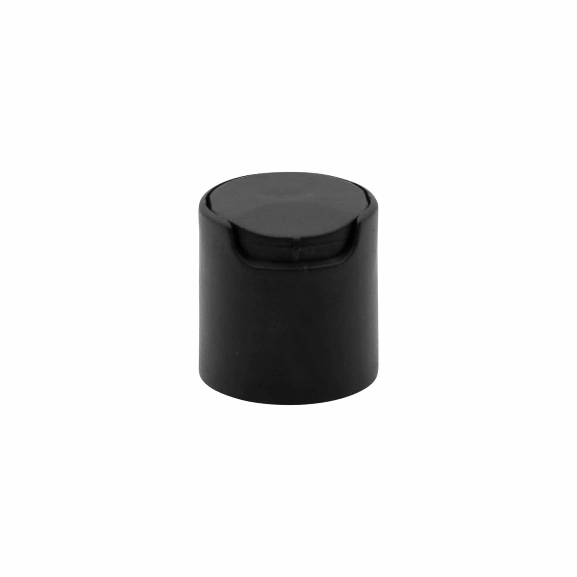 Navojni čep Disc Top, PP plastika, crni, za otvor: 24/410
