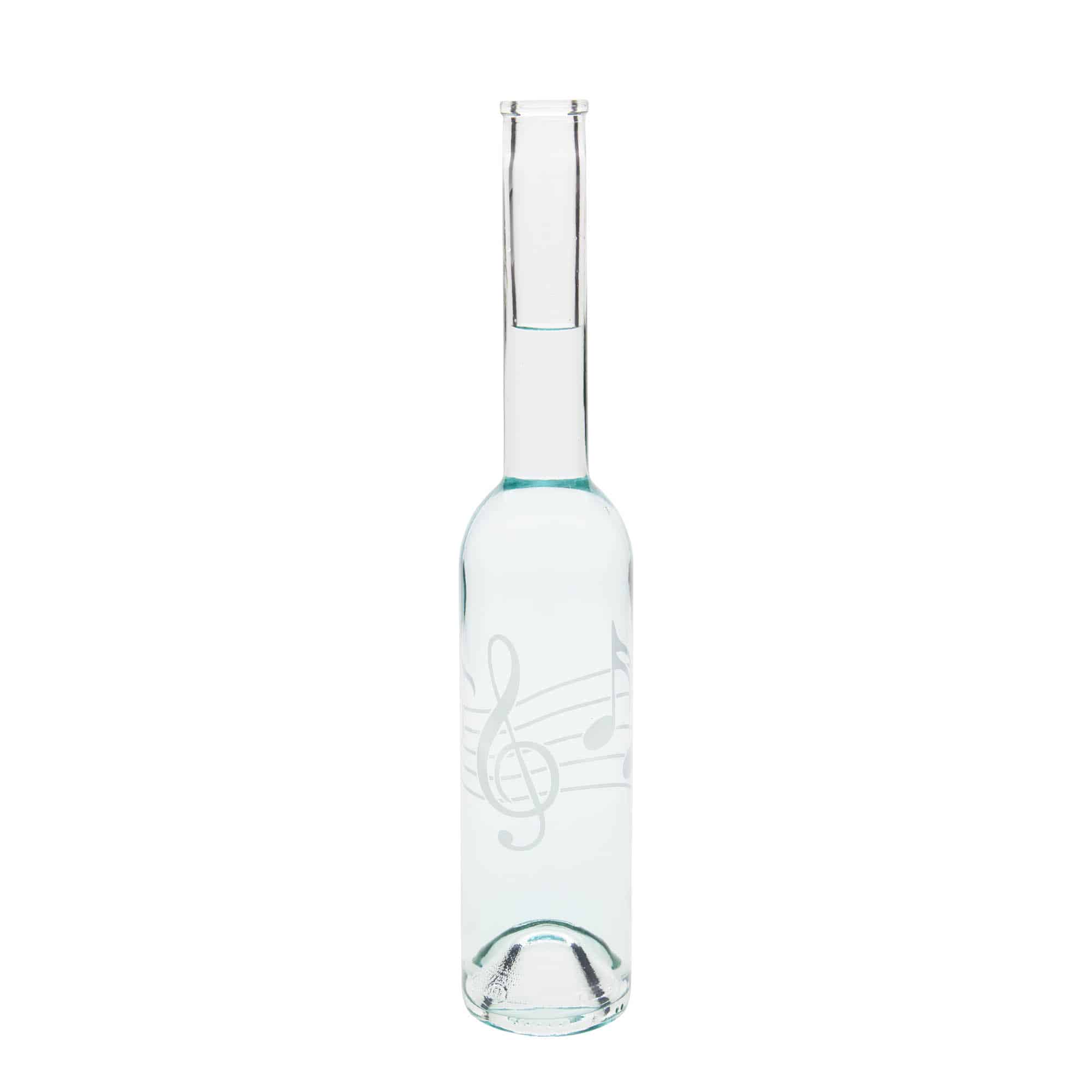 Staklena boca 350 ml 'Opera', motiv: glazbene note, otvor: pluteni čep