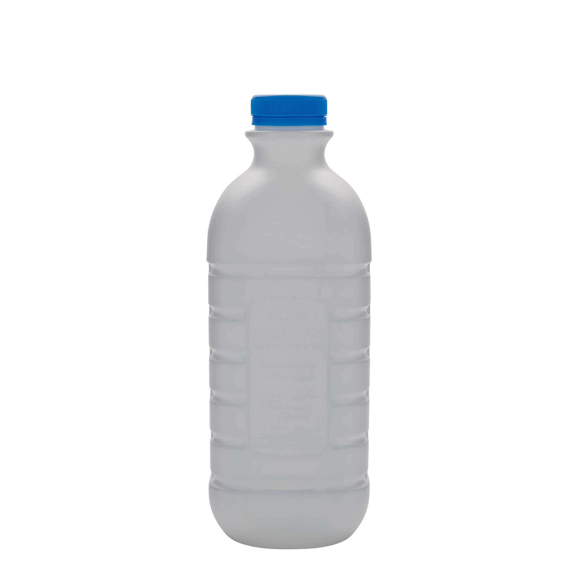 1.000 ml boca za mlijeko, pravokutna, HDPE plastika, bijela, otvor: PEHD40