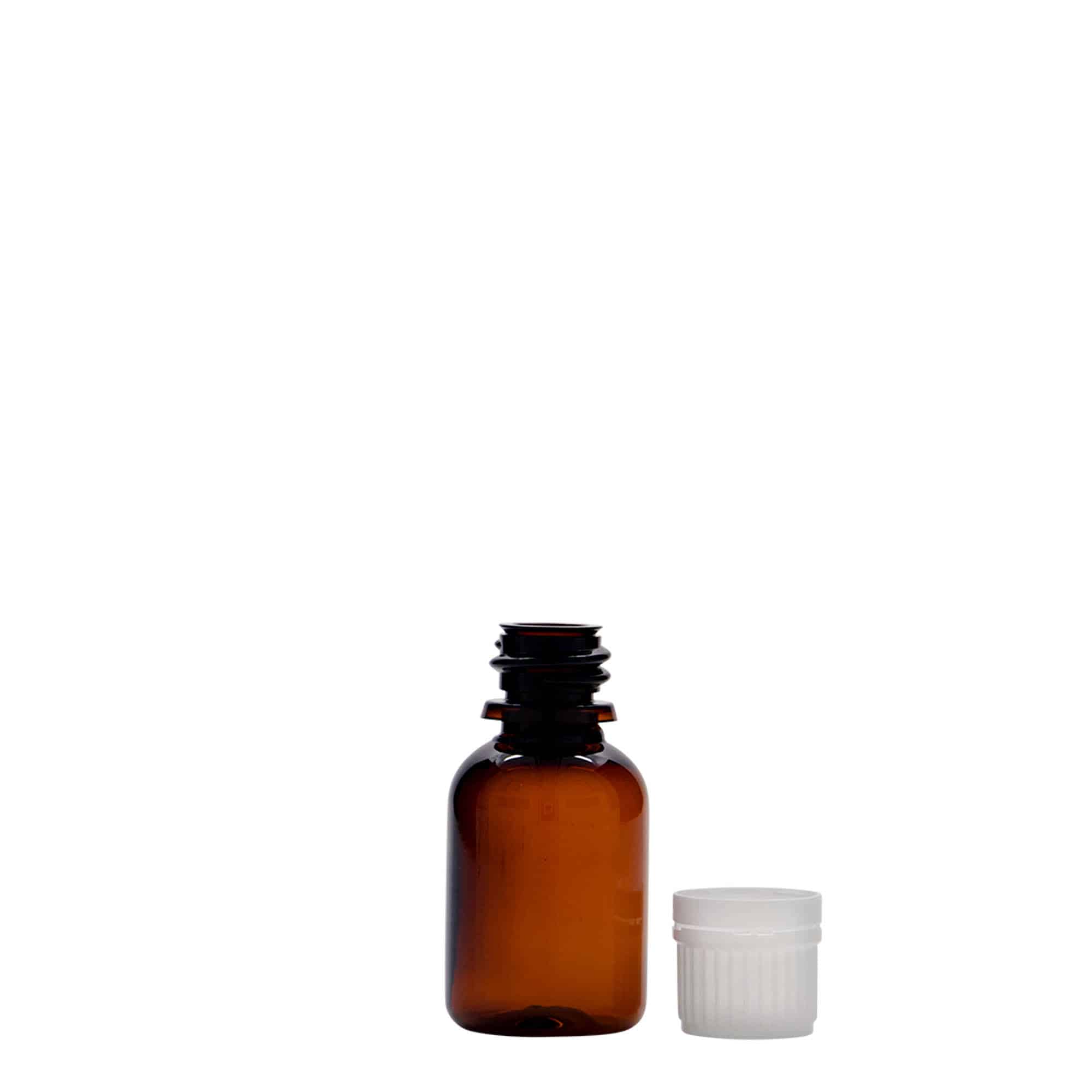 PET farmaceutska boca 20 ml 'Easy Living', smeđa, plastika, otvor: DIN 18