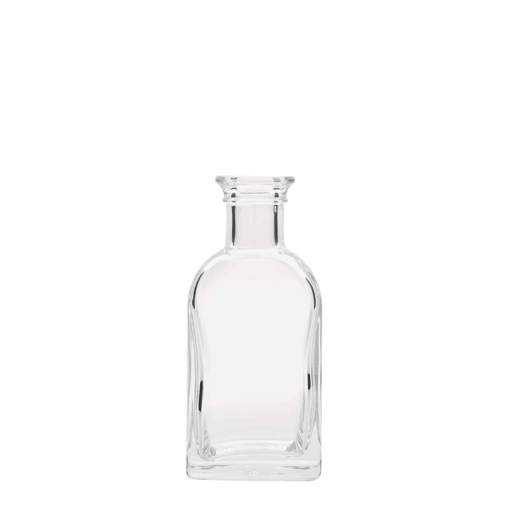 100 ml staklena bočica Apotheker Carré, kvadratna, otvor: plutani čep