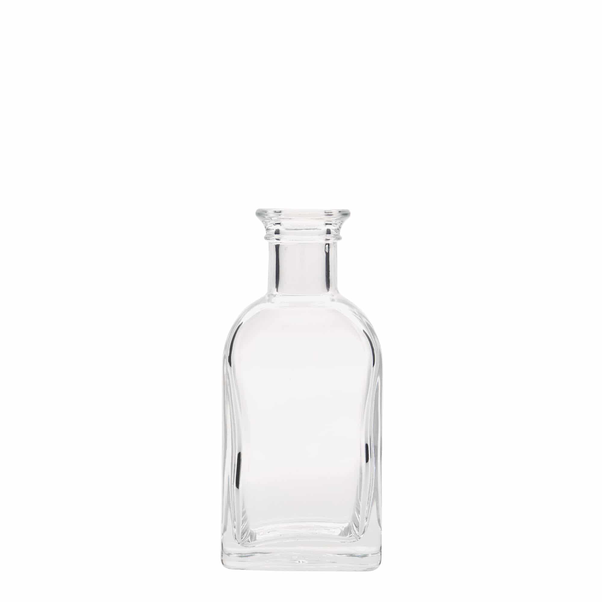 100 ml staklena bočica Apotheker Carré, kvadratna, otvor: plutani čep