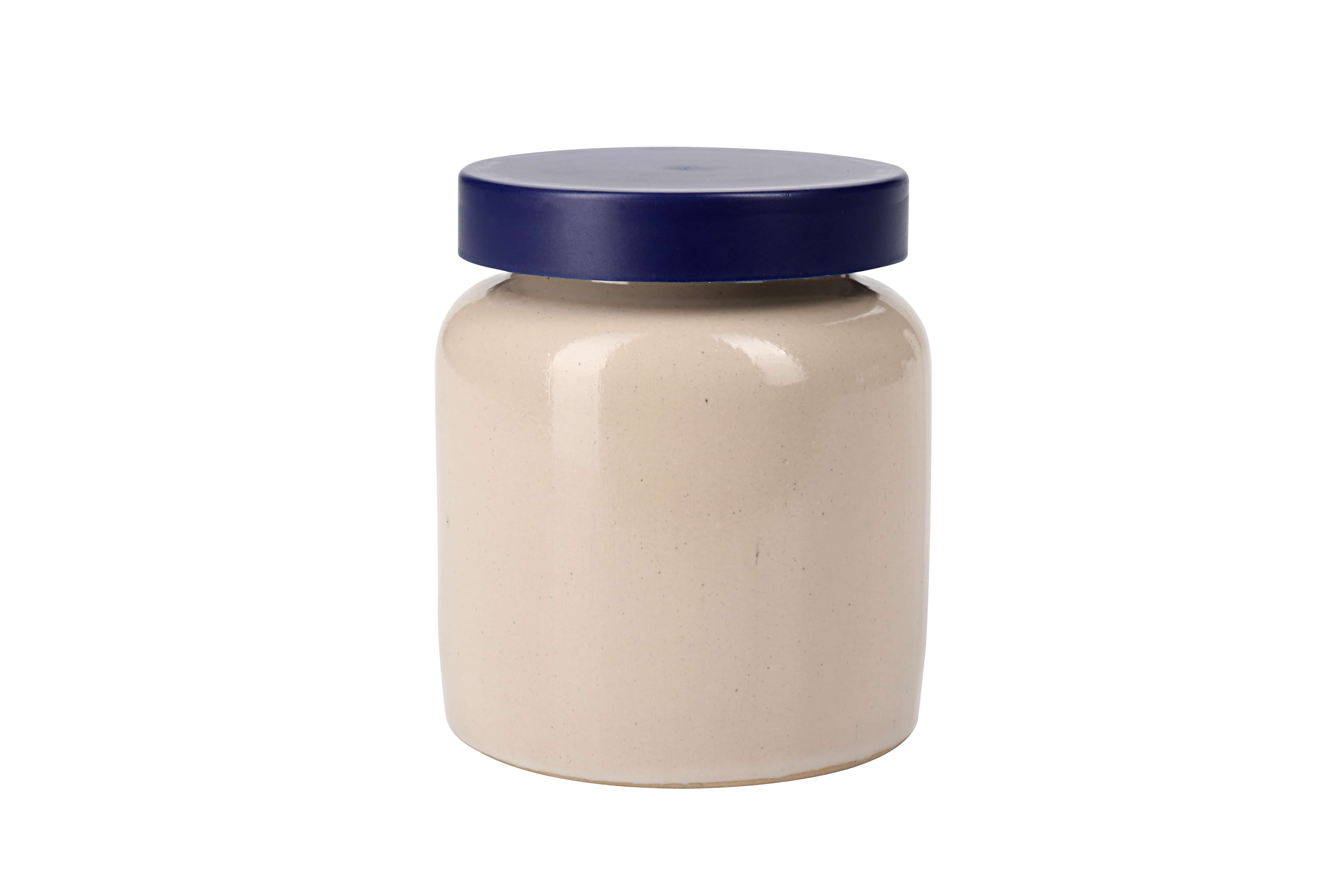 270 ml lonac od kamene keramike, keramika, bež, otvor: poklopac na navlaku
