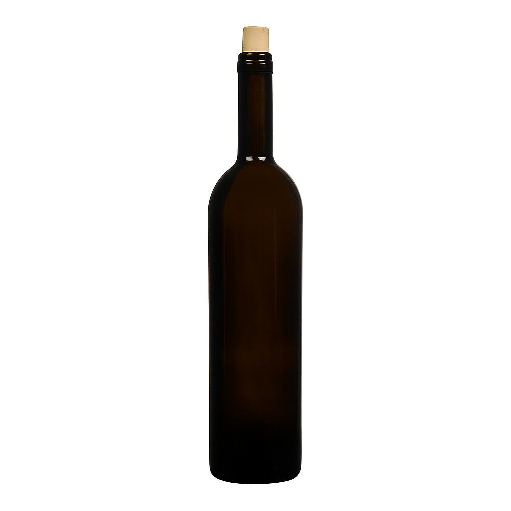 750 ml vinska boca 'Liberty', antikno zelena, grlo: pluta