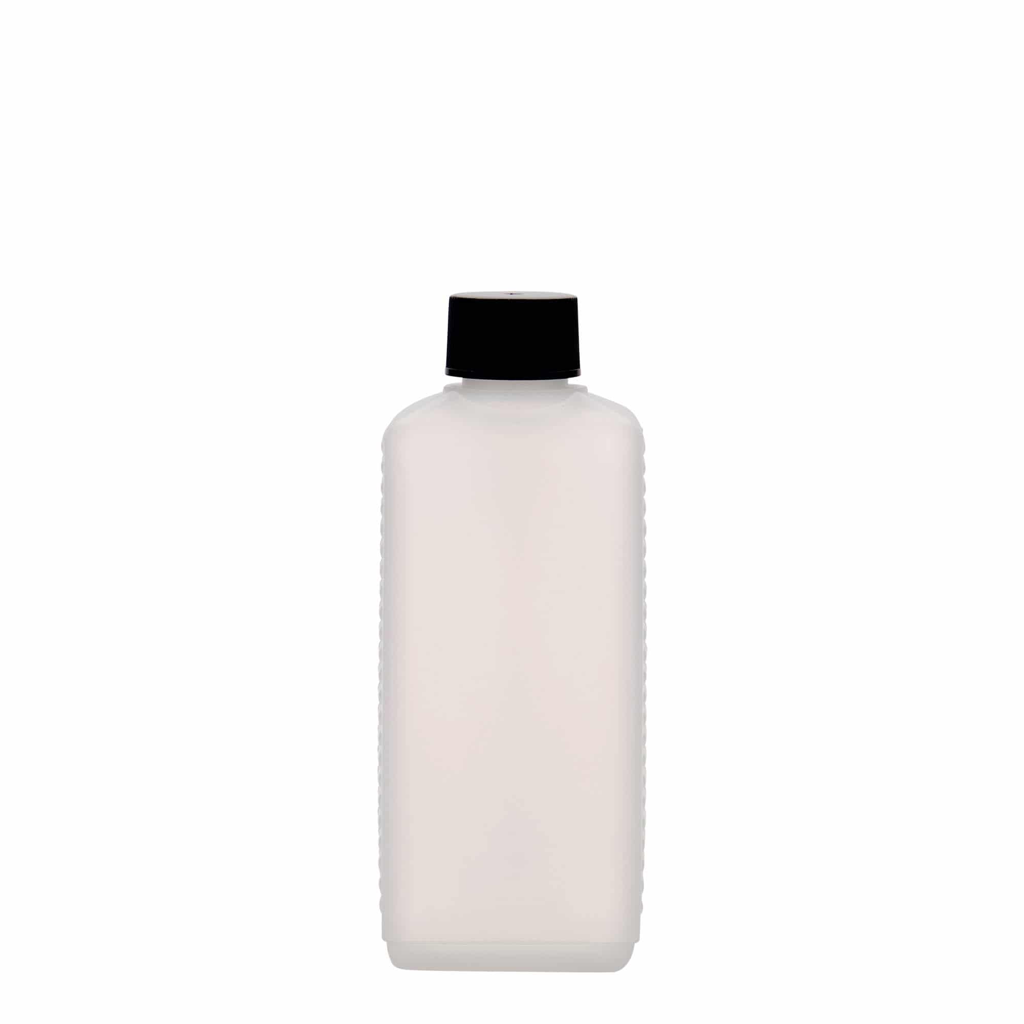 250 ml kanister boca, pravokutna, HDPE plastika, prirodna, grlo: DIN 25 EPE
