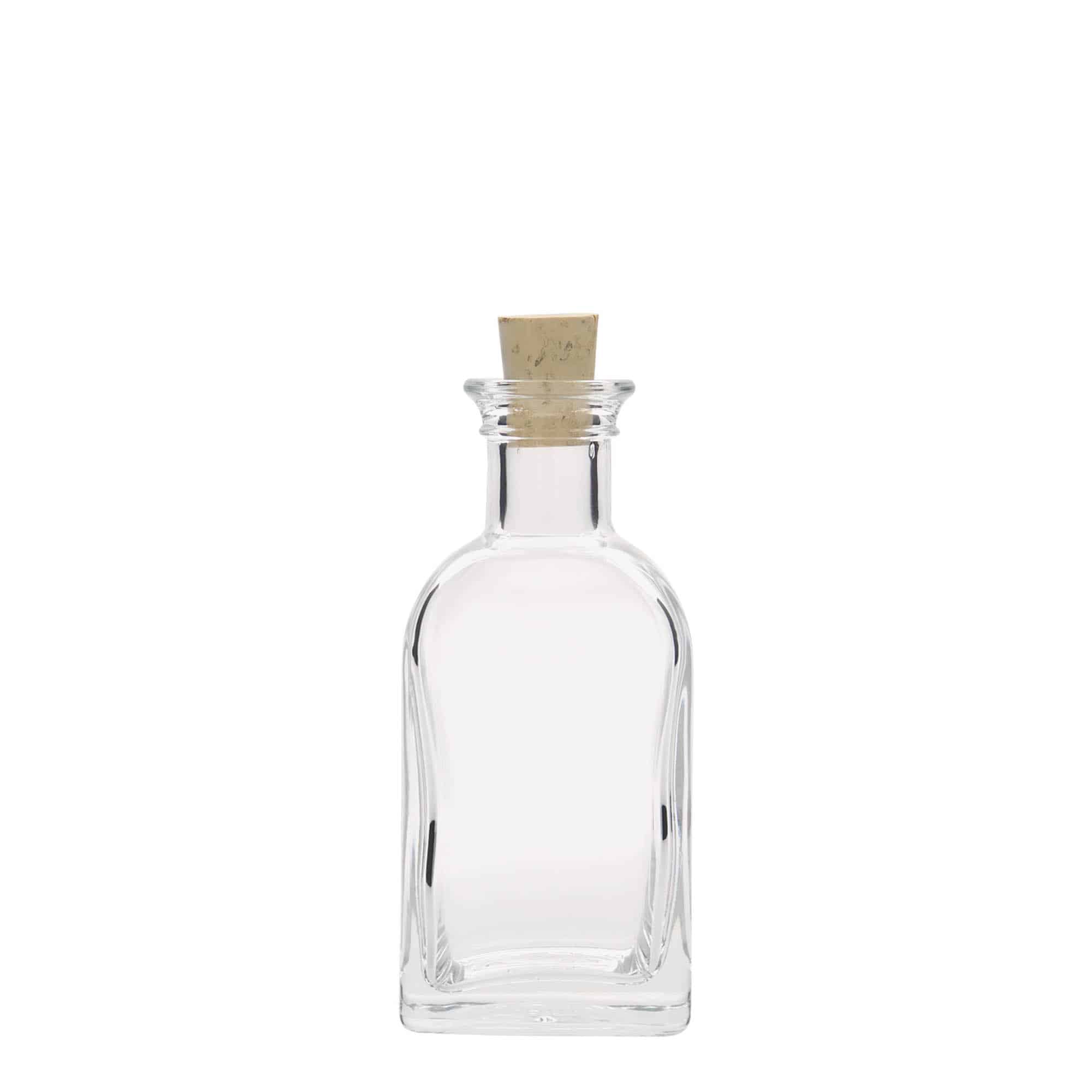 100 ml staklena bočica Apotheker Carré, kvadratna, otvor: plutani čep