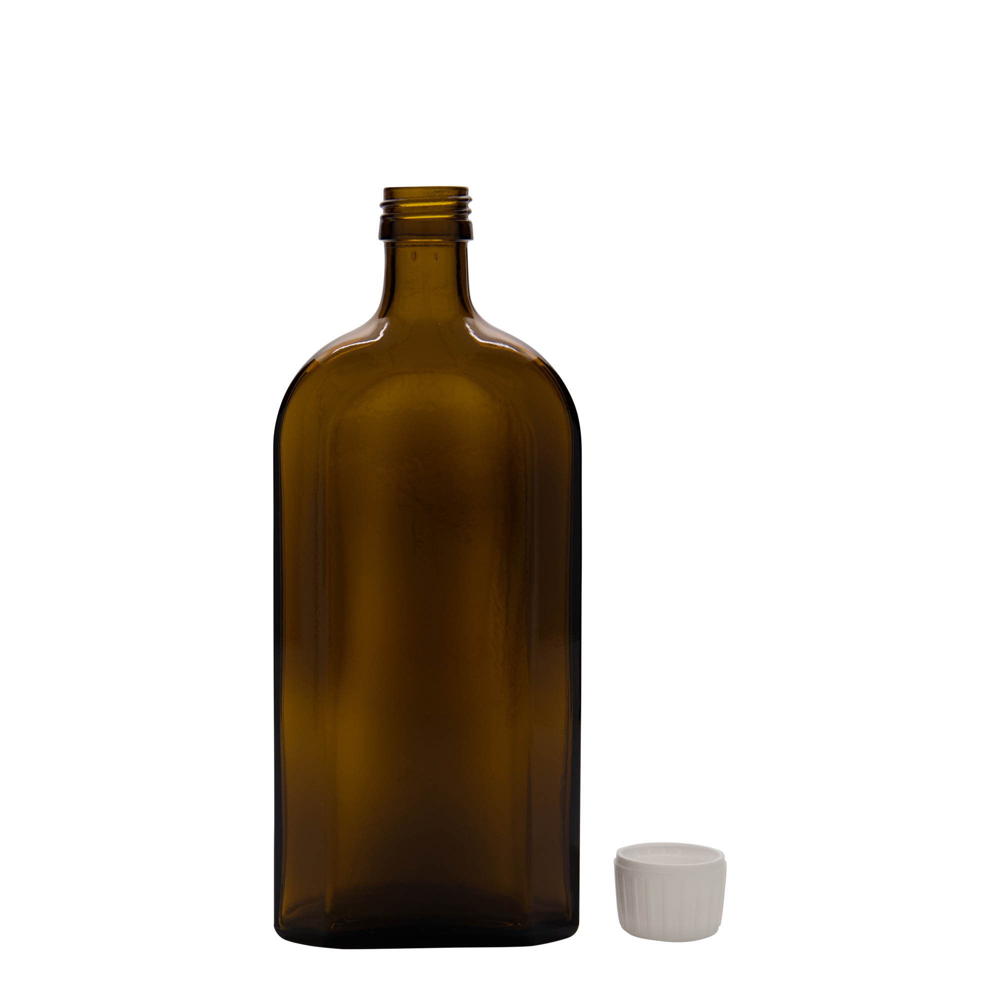 Farmaceutska boca 500 ml Meplat, ovalna, staklo, smeđa, otvor: PP 28