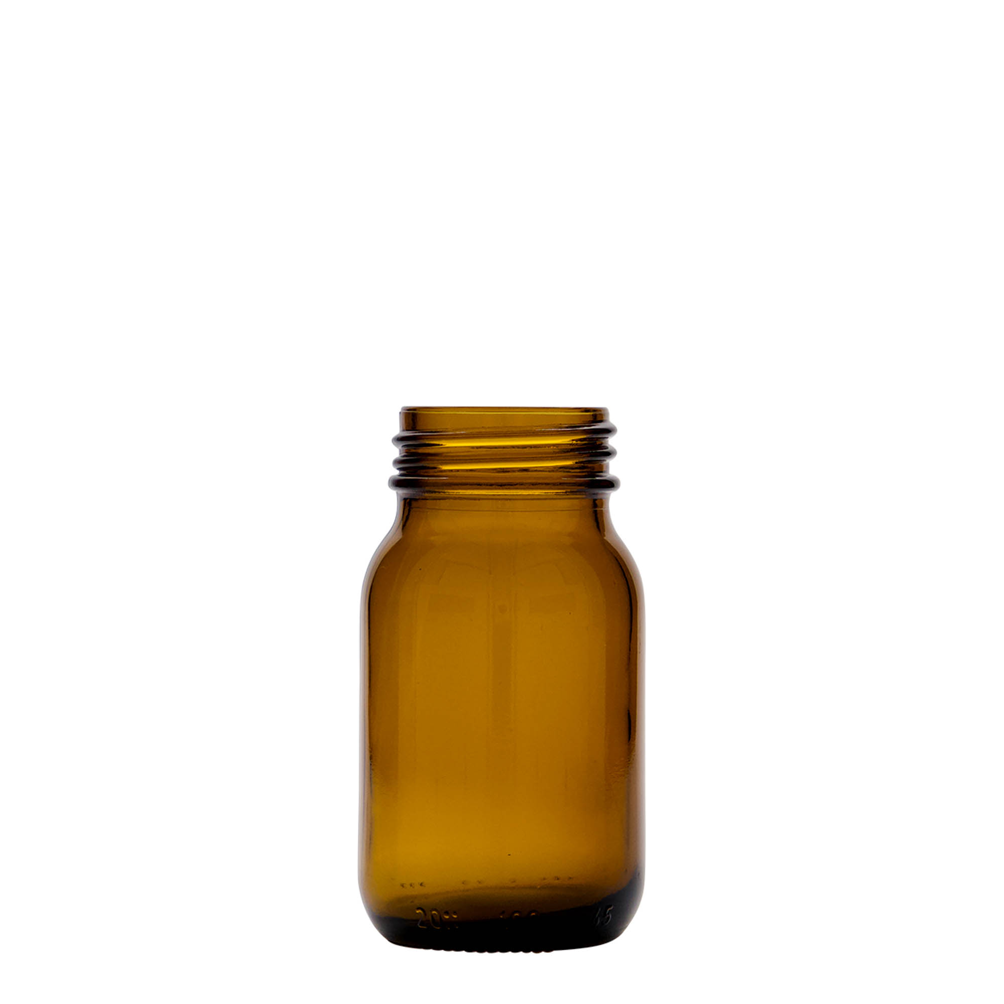 100 ml staklena boca širokog grla, smeđa, otvor: DIN 40 100 ml staklena boca širokog grla, smeđa, otvor: DIN 40