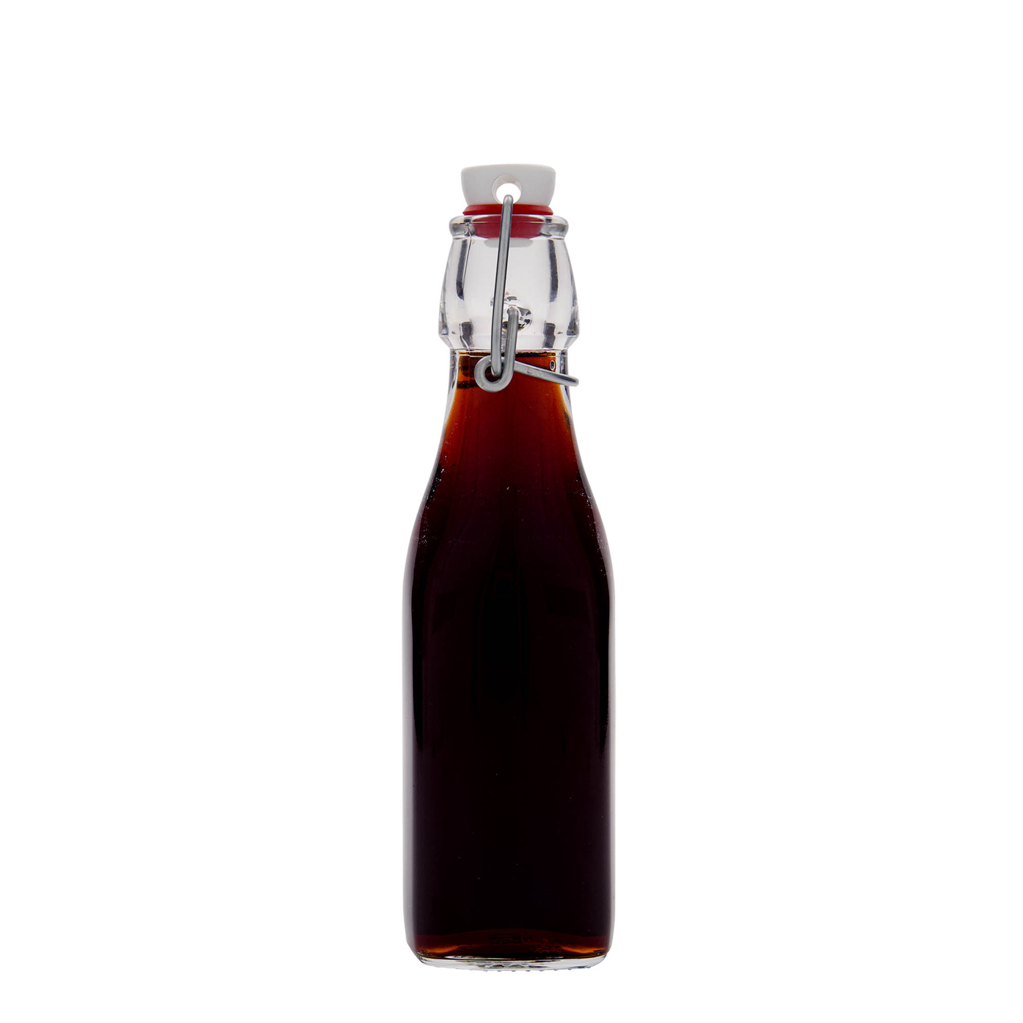 250 ml staklena boca 'Swing, kvadratna, grlo: zatvarač s kopčom