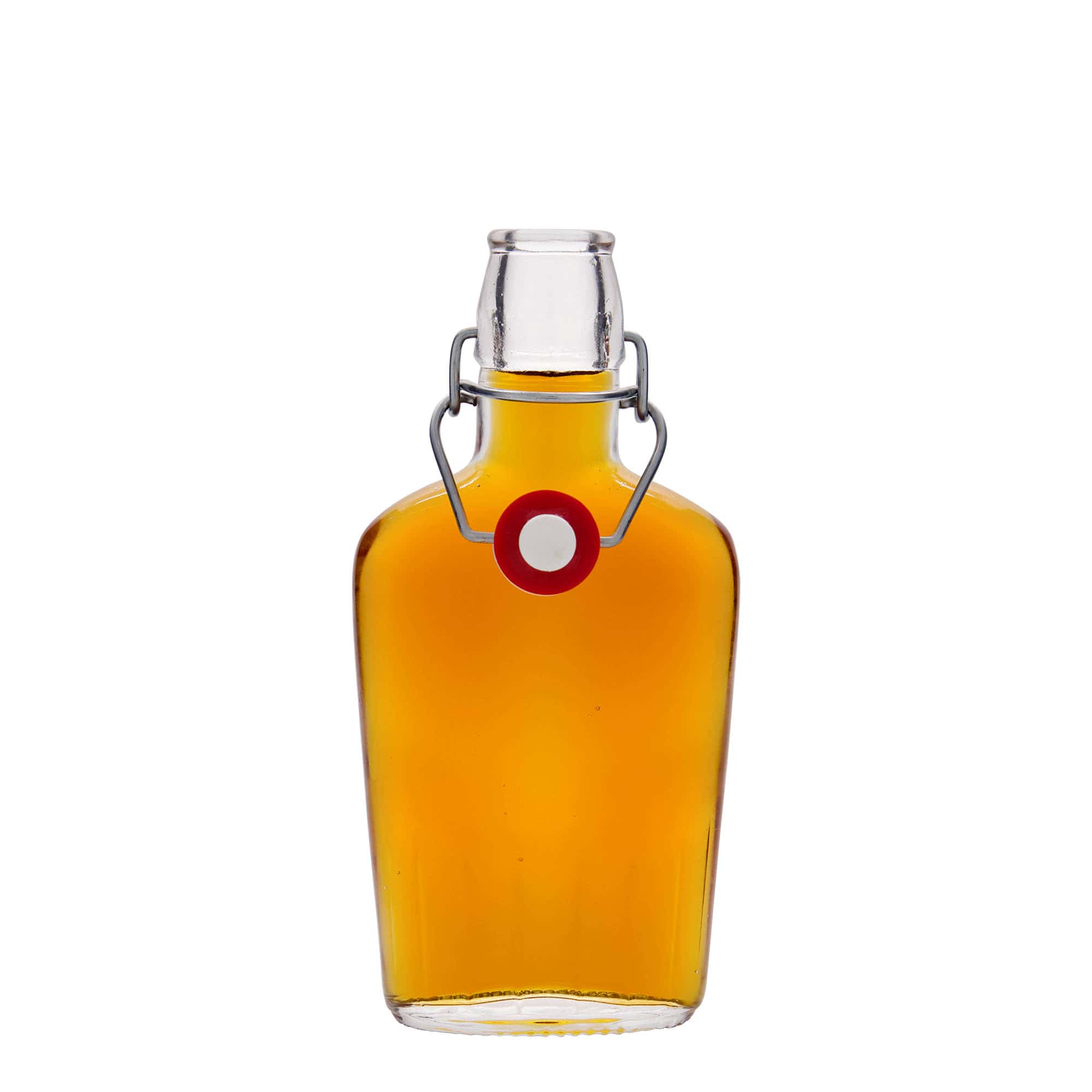 250 ml staklena boca 'Fiaschetta', ovalna, grlo: zatvarač s kopčom