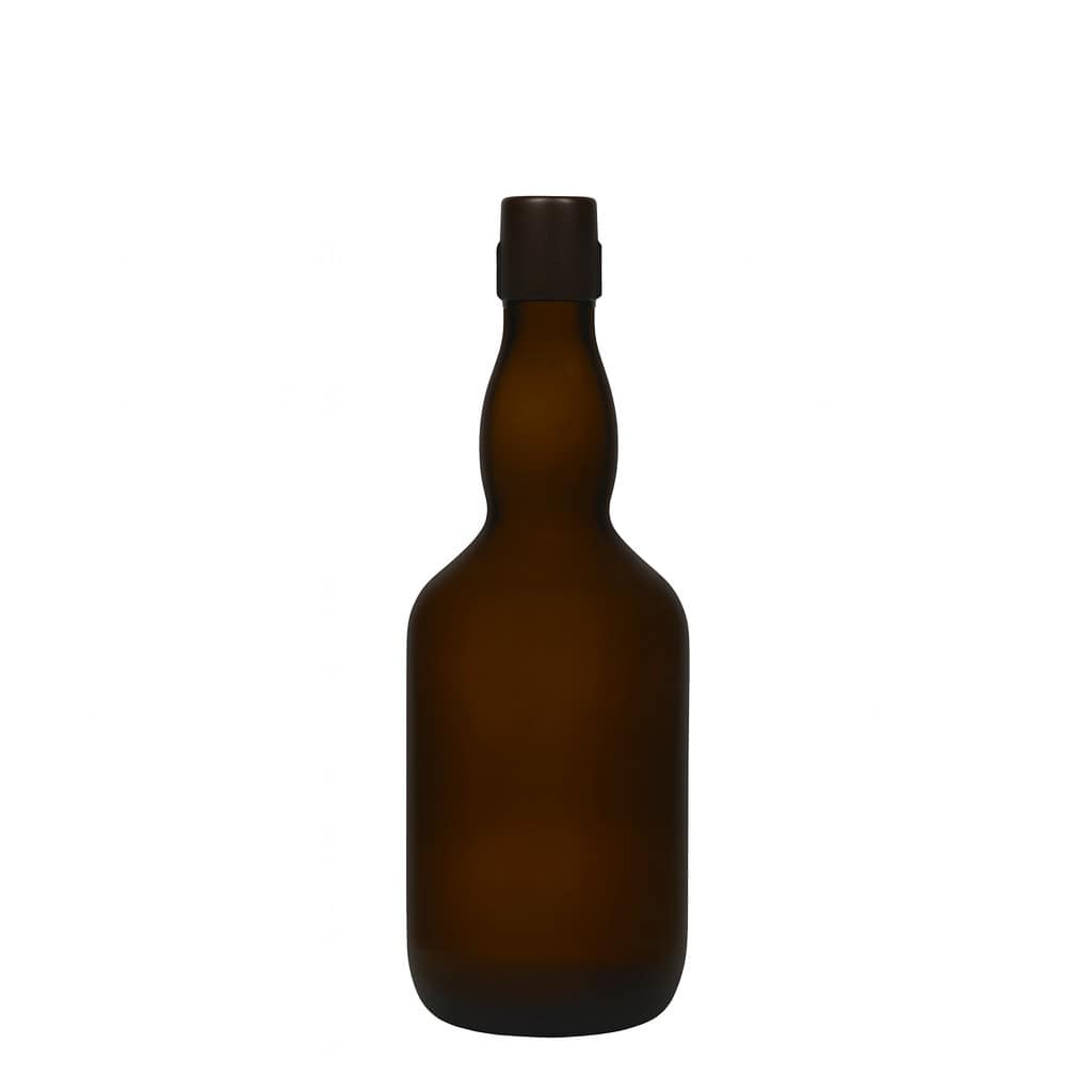 500 ml boca za pivo s grlom, staklo, antikno zeleno, otvor: zatvarač s kopčom