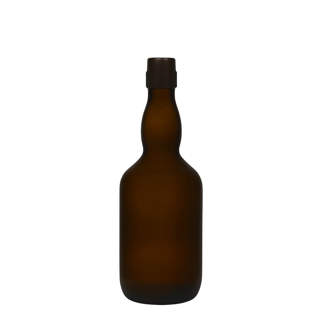500 ml boca za pivo s grlom, staklo, antikno zeleno, otvor: zatvarač s kopčom