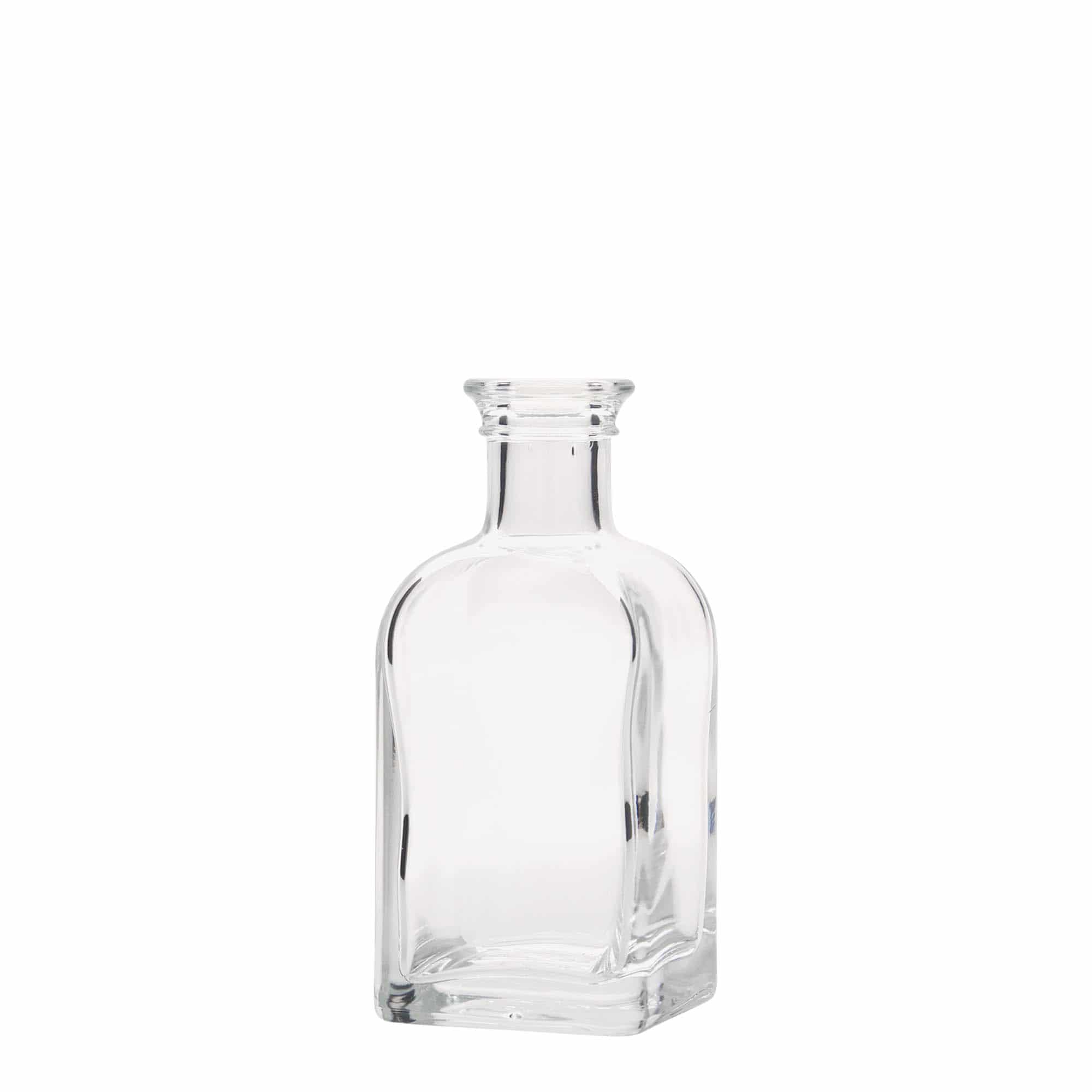 100 ml staklena bočica Apotheker Carré, kvadratna, otvor: plutani čep