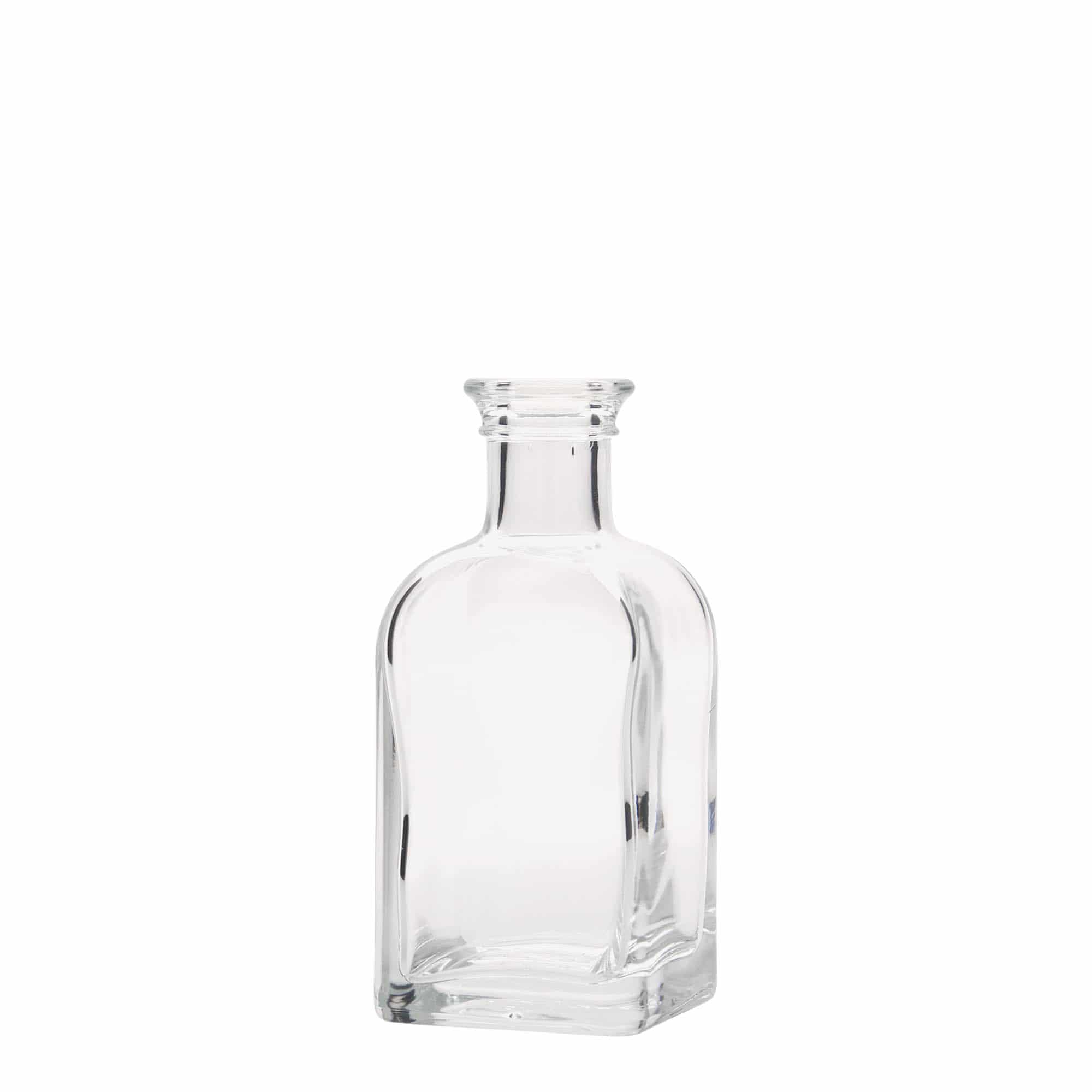 100 ml staklena bočica Apotheker Carré, kvadratna, otvor: plutani čep