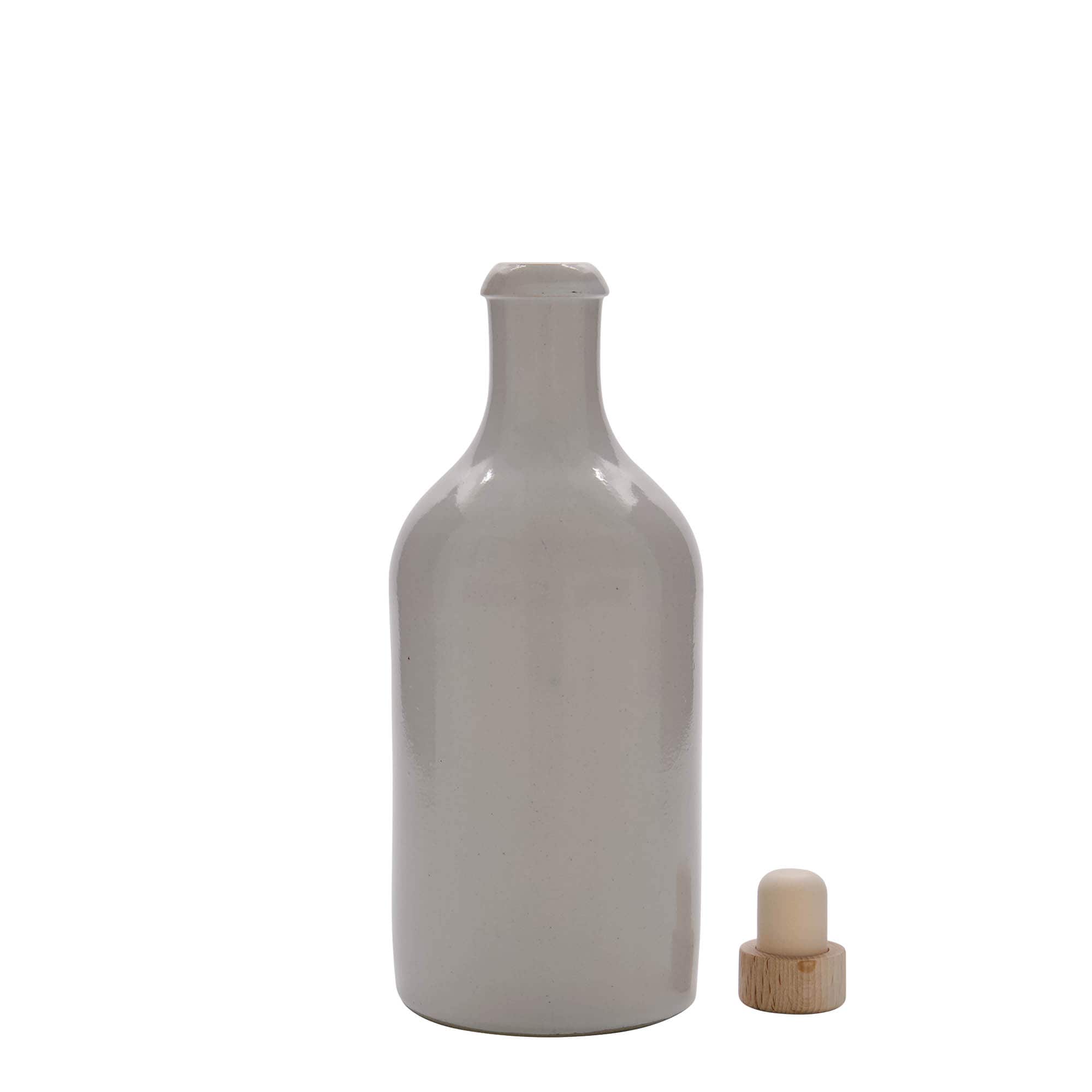 500 ml glineni vrč, kamenina, bijeli, otvor: pluta