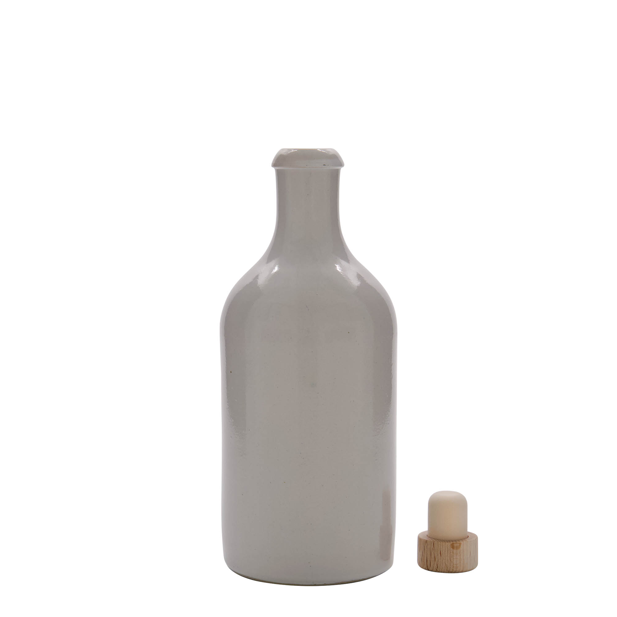 500 ml glineni vrč, kamenina, bijeli, otvor: pluta