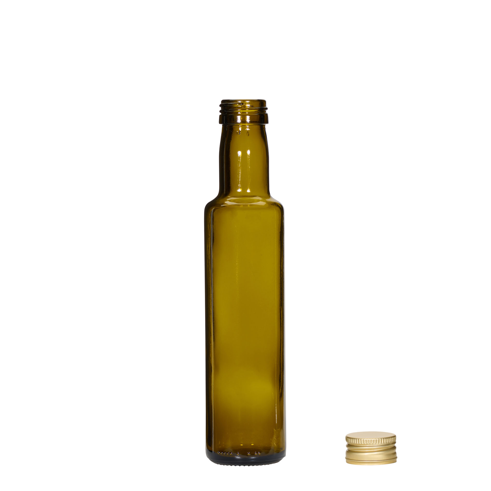 250 ml staklena boca 'Dorica', antikno zelena, grlo: PP 31,5