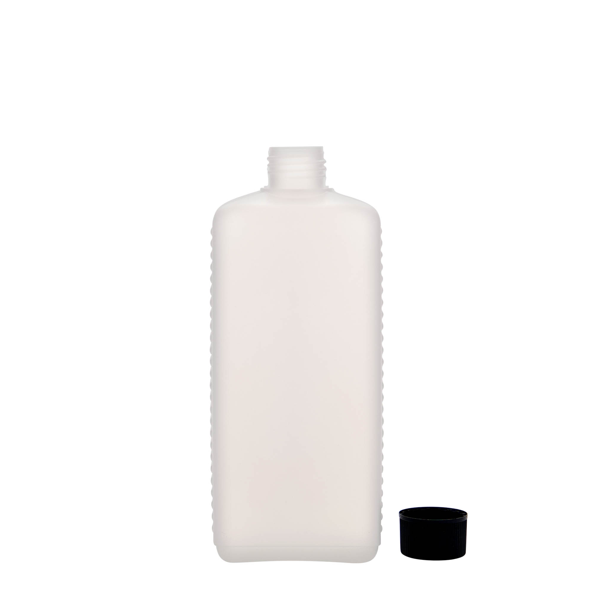 500 ml kanister boca, pravokutna, HDPE plastika, prirodna, otvor: DIN 25 EPE