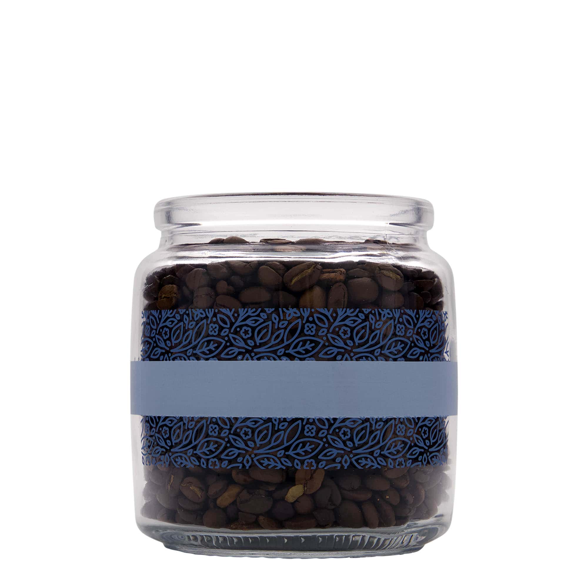 750 ml staklena boca sa čepom 'Giara', motiv: Naturalmente blu, otvor: čep