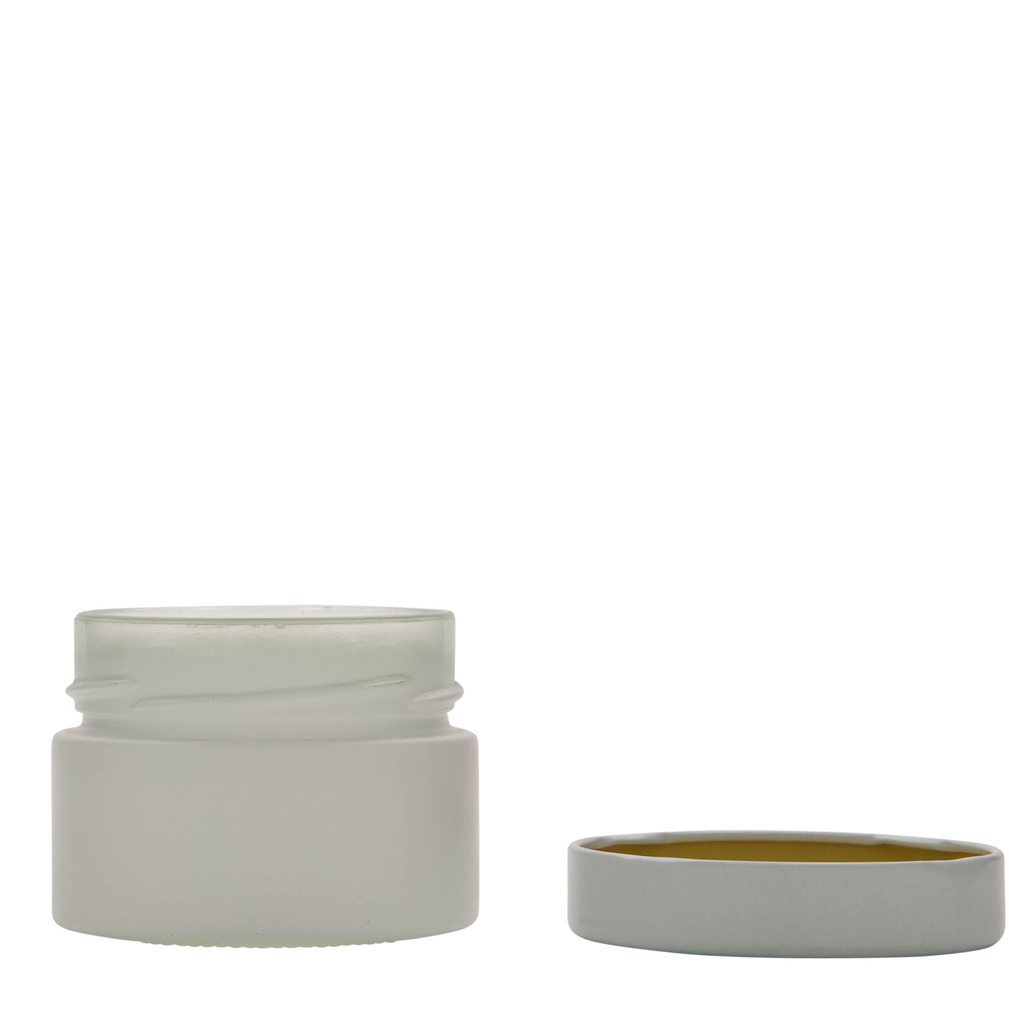 130 ml okrugla staklenka 'Aurora', bijela, otvor: Deep-Twist-Off (DTO 66)