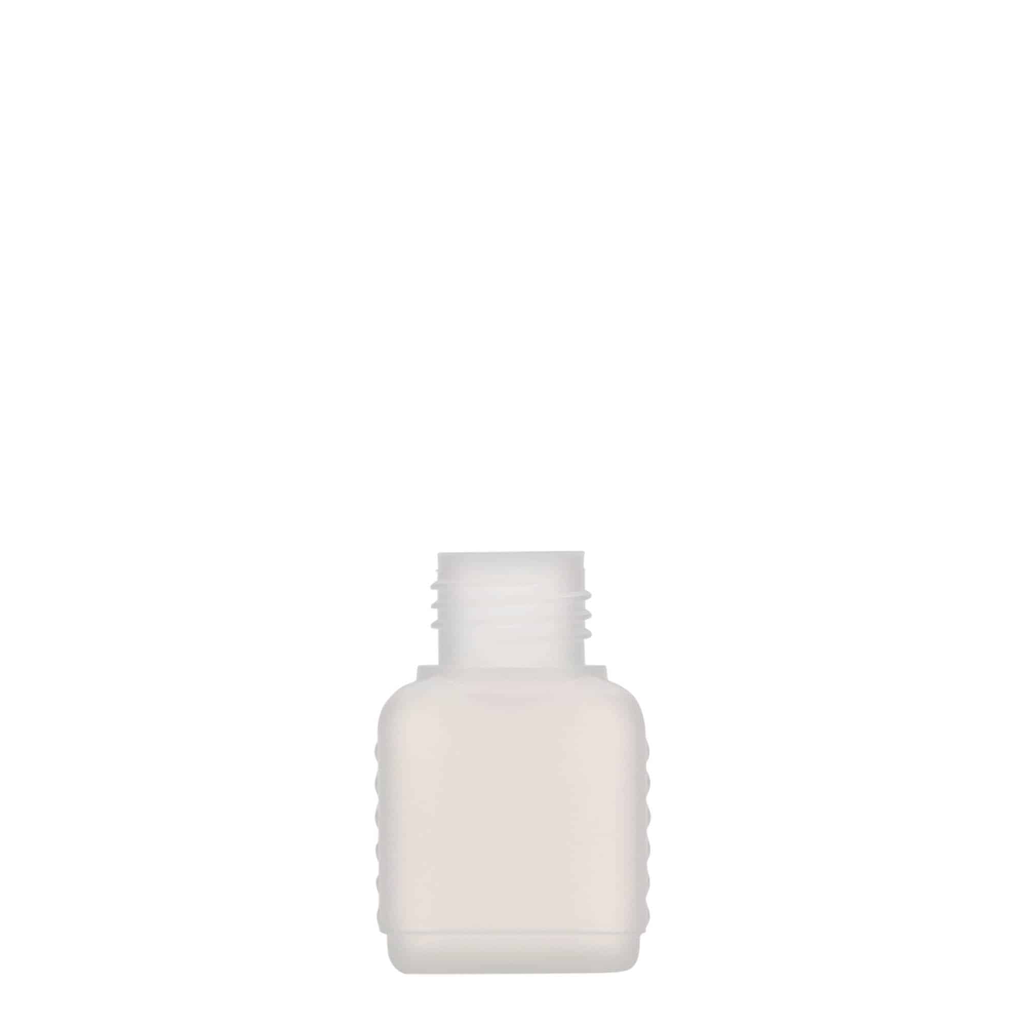 Kanistar boca 50 ml, pravokutna, HDPE plastika, prirodna, otvor: DIN 25 Kanistar boca 50 ml, pravokutna, HDPE plastika, prirodna, otvor: DIN 25