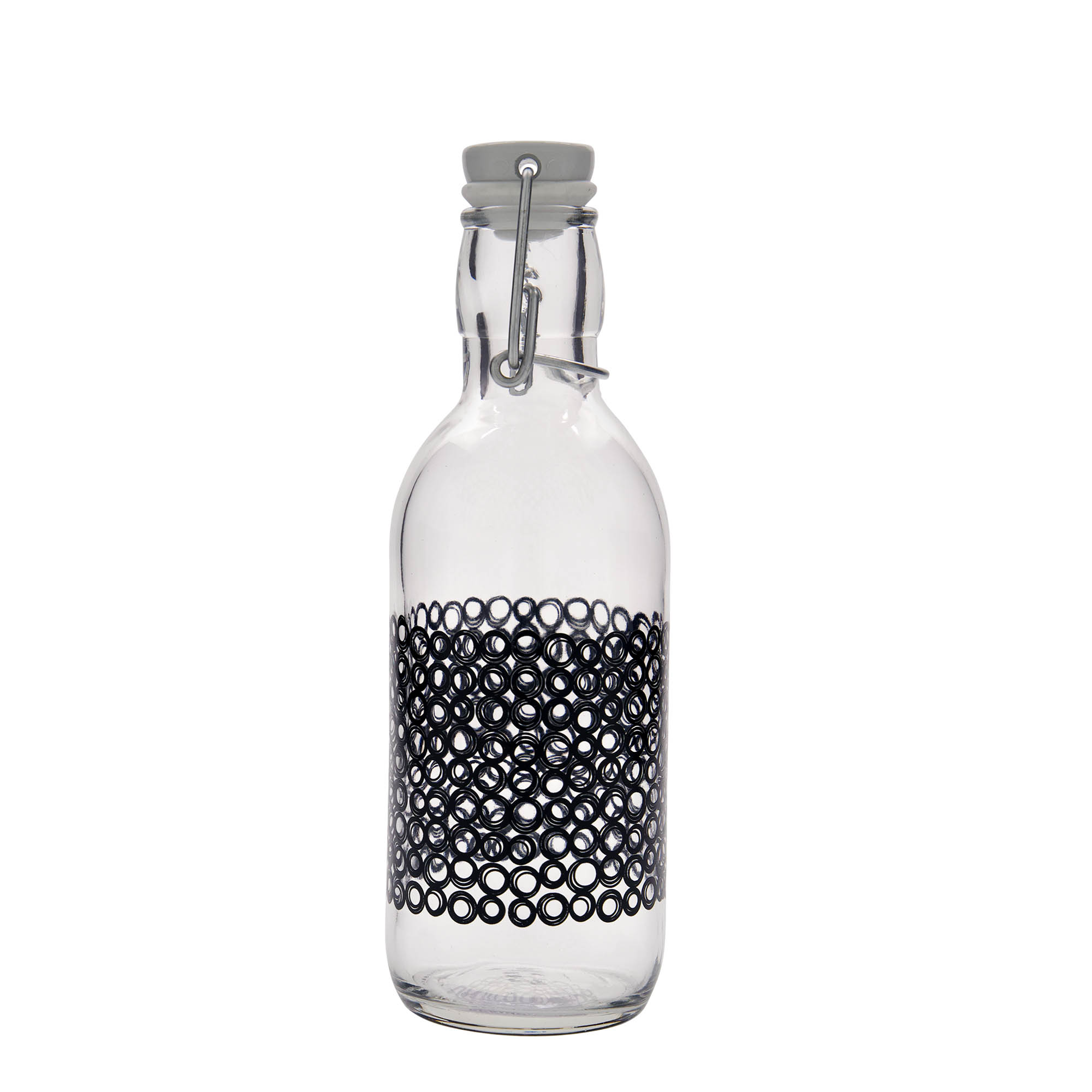 500 ml staklena boca 'Emilia', motiv: Circola nero, grlo: zatvarač s kopčom 500 ml staklena boca 'Emilia', motiv: Circola nero, grlo: zatvarač s kopčom