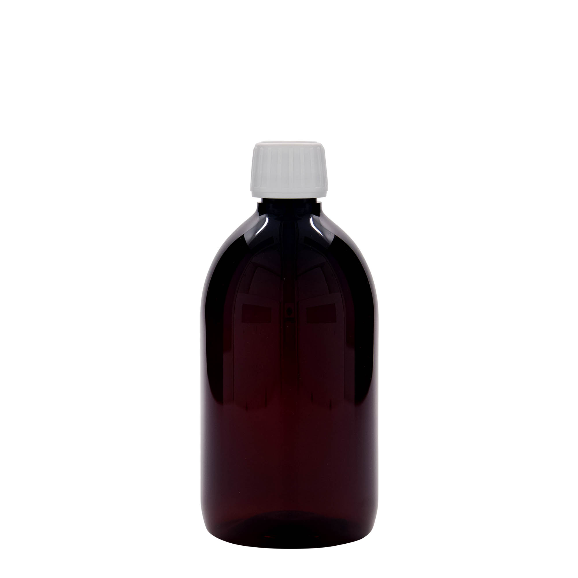 500 ml PET medicinska boca, smeđa, plastika, grlo: PP 28