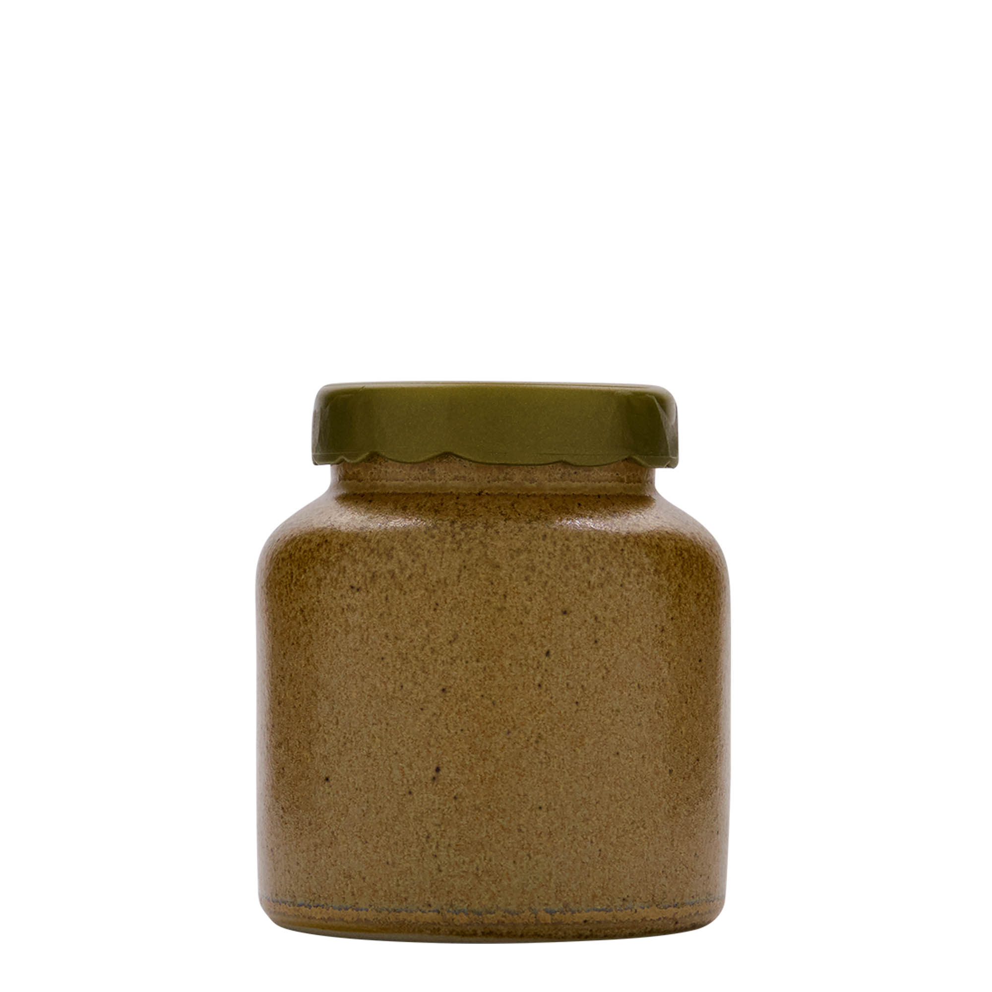 270 ml lonac od kamene keramike, keramika, smeđe-kristalni, otvor: poklopac s navlakom