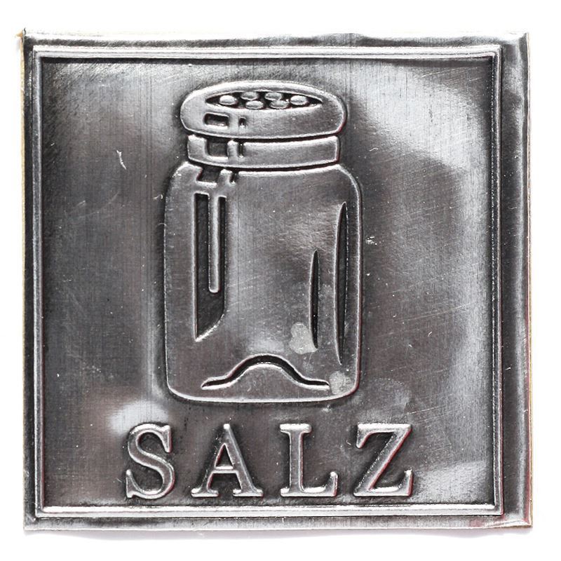 Oznaka za lim 'Sol', kvadratna, metal, srebrna